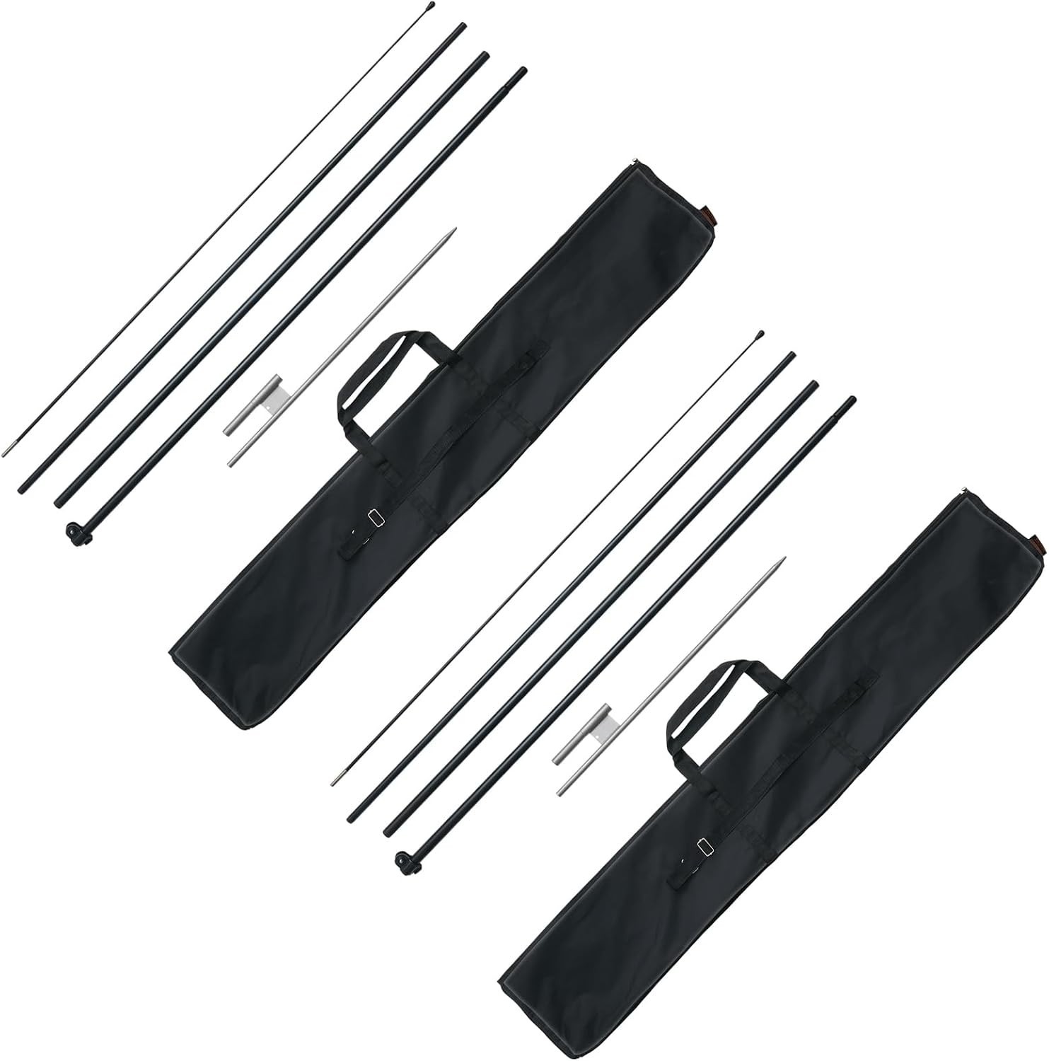 2 Pack Feather Flag Poles – 16.3ft Swooper with Carrying Bag & Ground Stakes