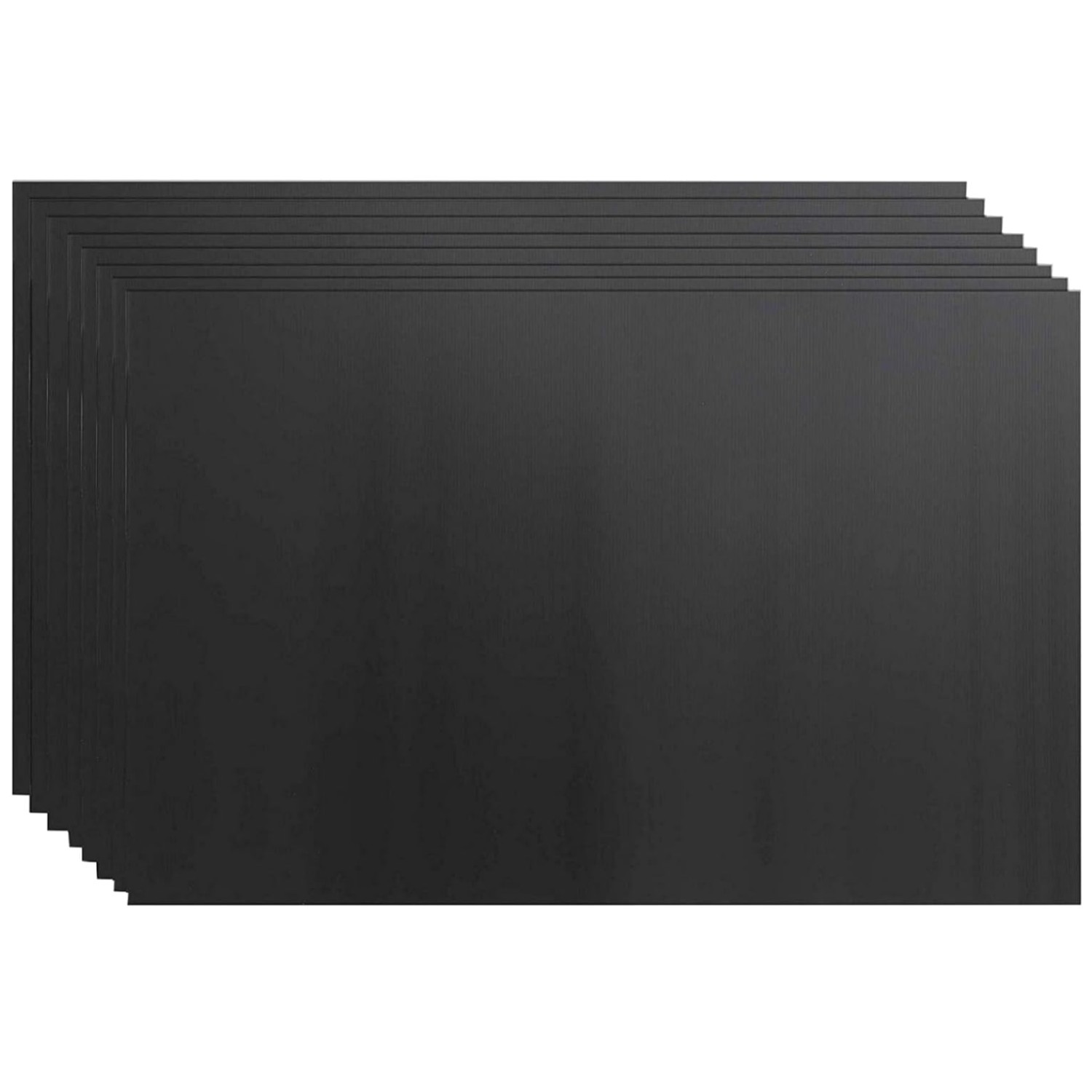 Black Corrugated Plastic Board Yard Signs – 24×36, 8 Pack