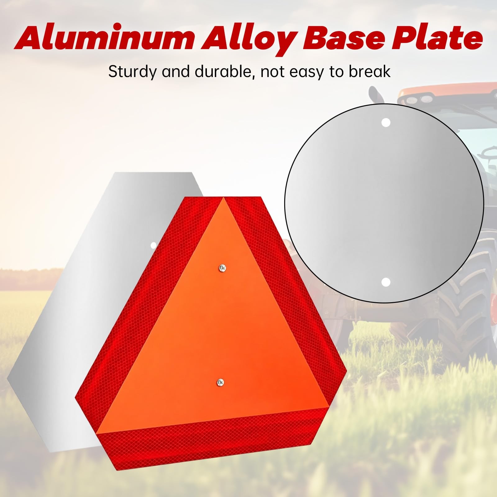Slow Moving Vehicle Sign Triangle with Mounting Bracket, 16 x 14 Inch