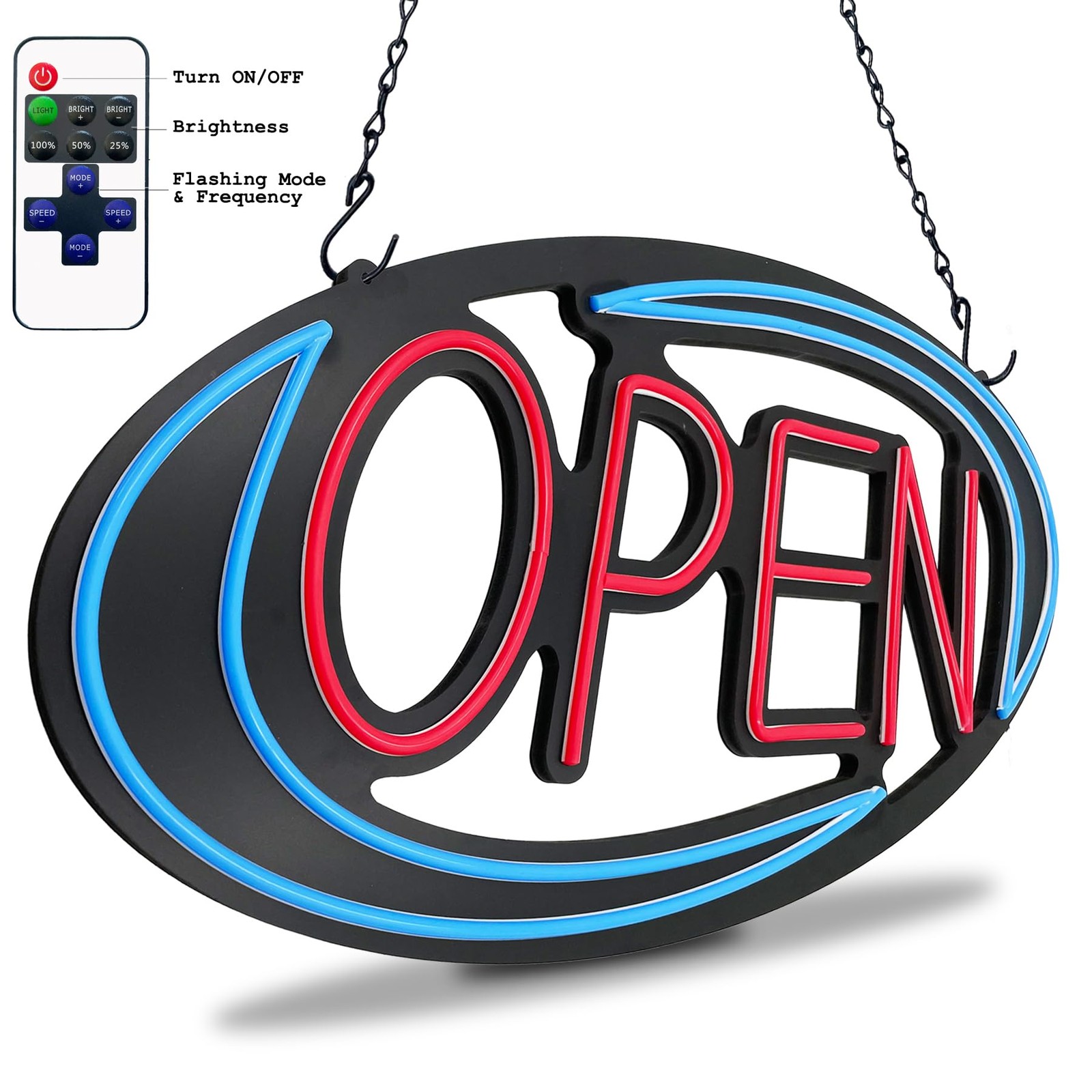 Open Signs for Business,32×16 inch Large Bright Open Sign Neon Led Lighted,Re…