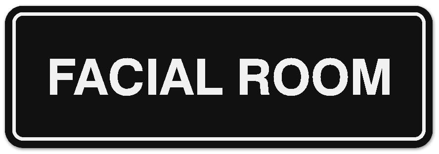 Standard Facial Room Beauty Salon Sign Black Large Door Wall Plate