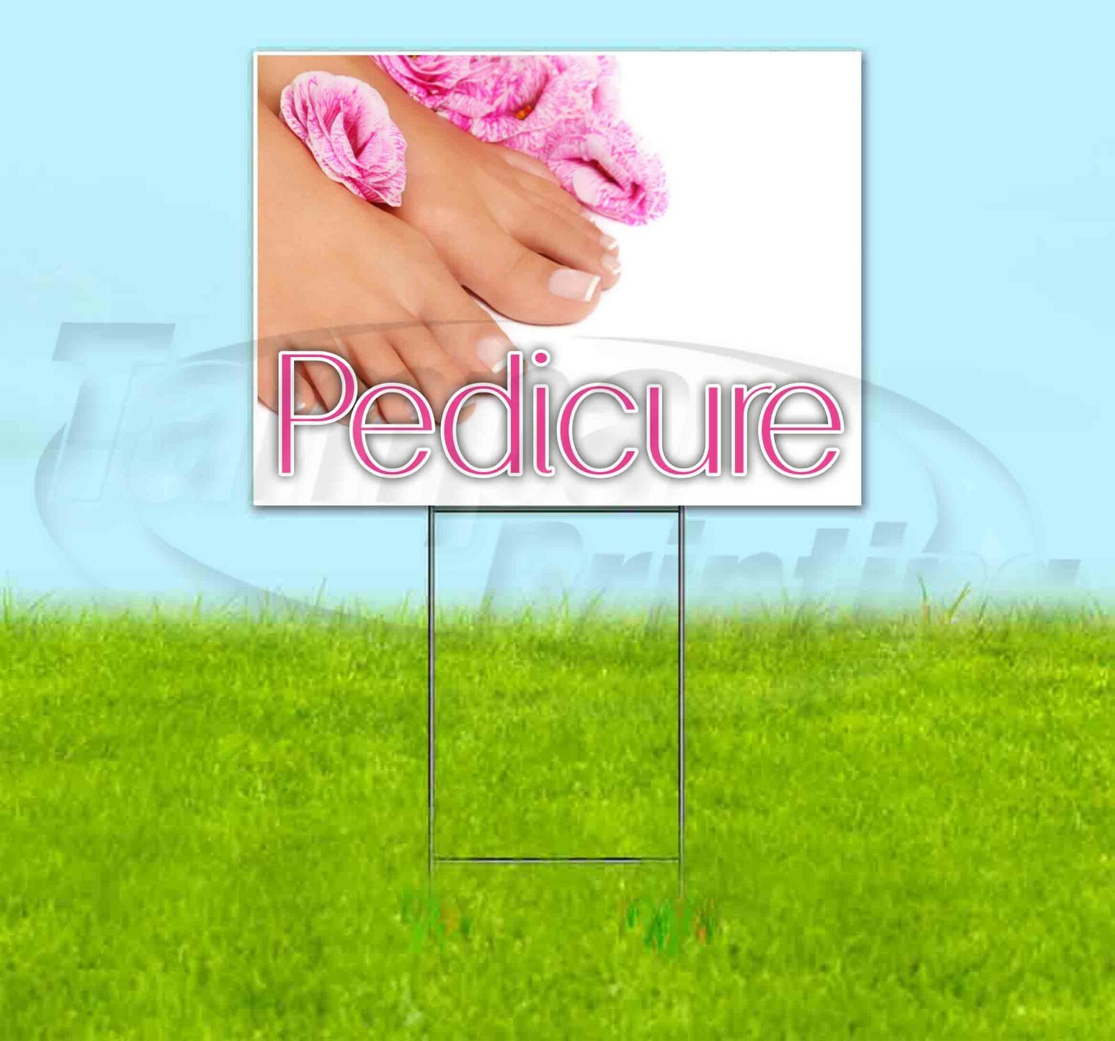 PEDICURE 18×24 Yard Sign Corrugated Plastic Bandit Lawn Business USA NAILS