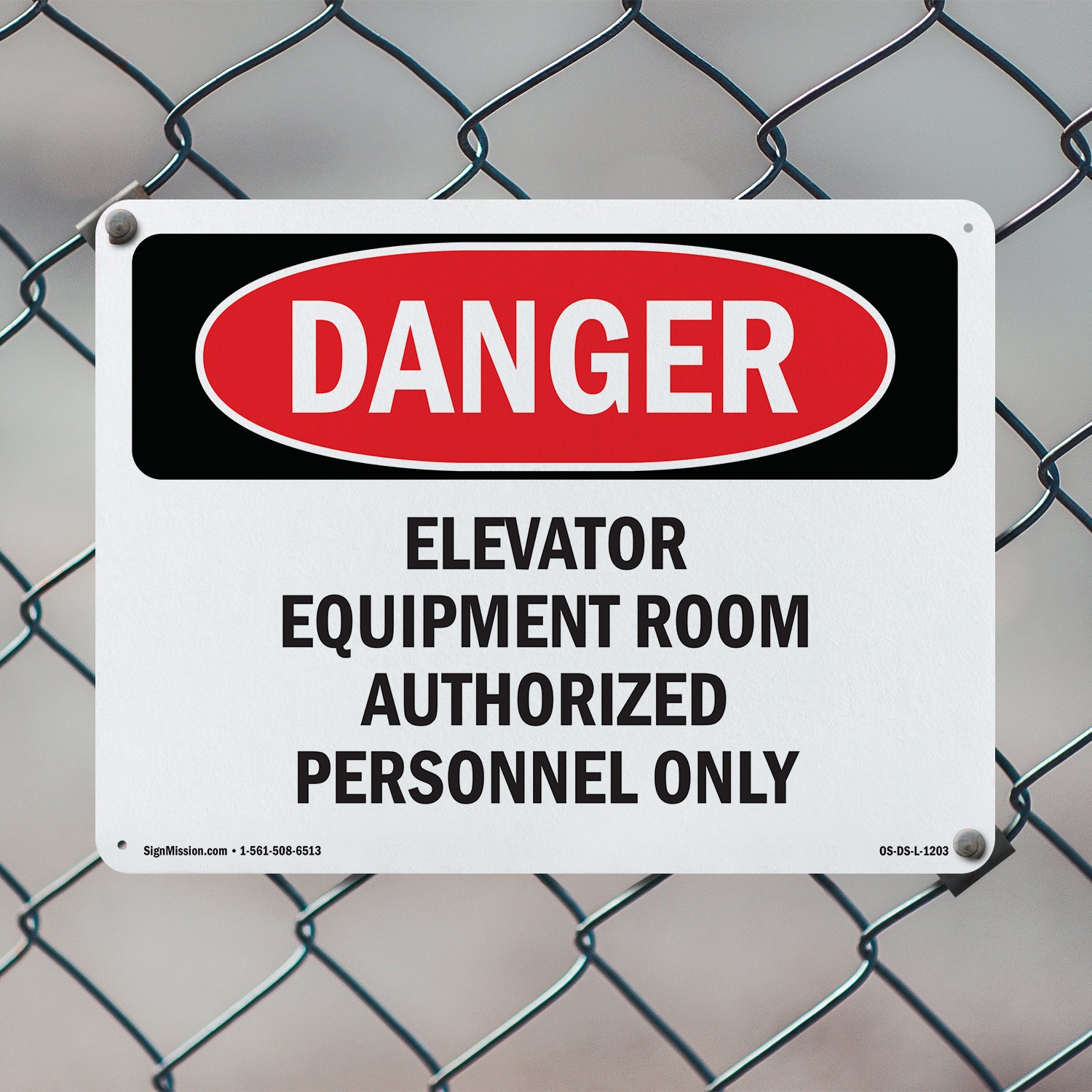 Elevator Equipment Room OSHA Danger Sign Metal, Plastic, Or Decal – 5 or 10 Pack
