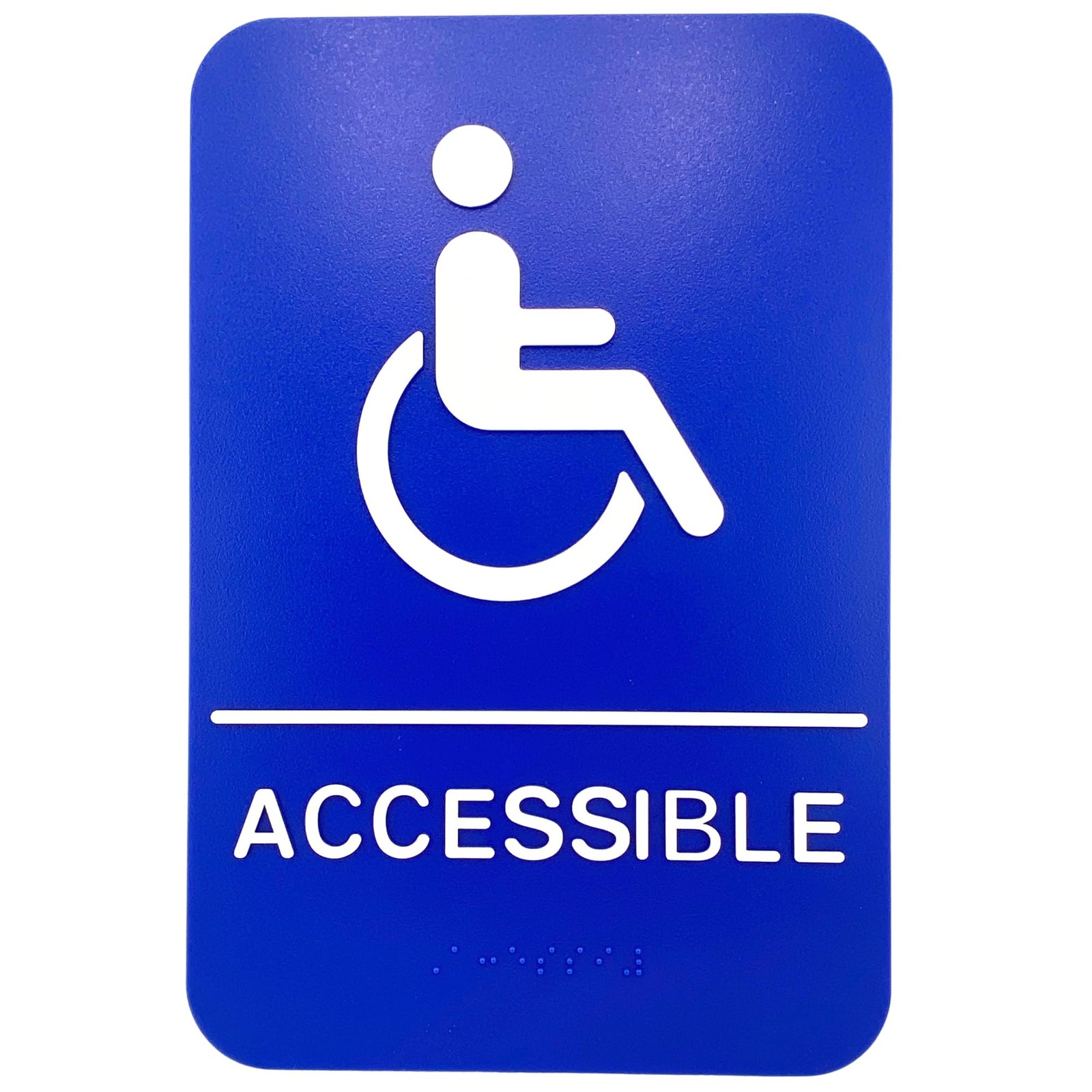 ADA Handicap Accessible Compliant Sign with Braille Sign w/Adhesive Back – Du…