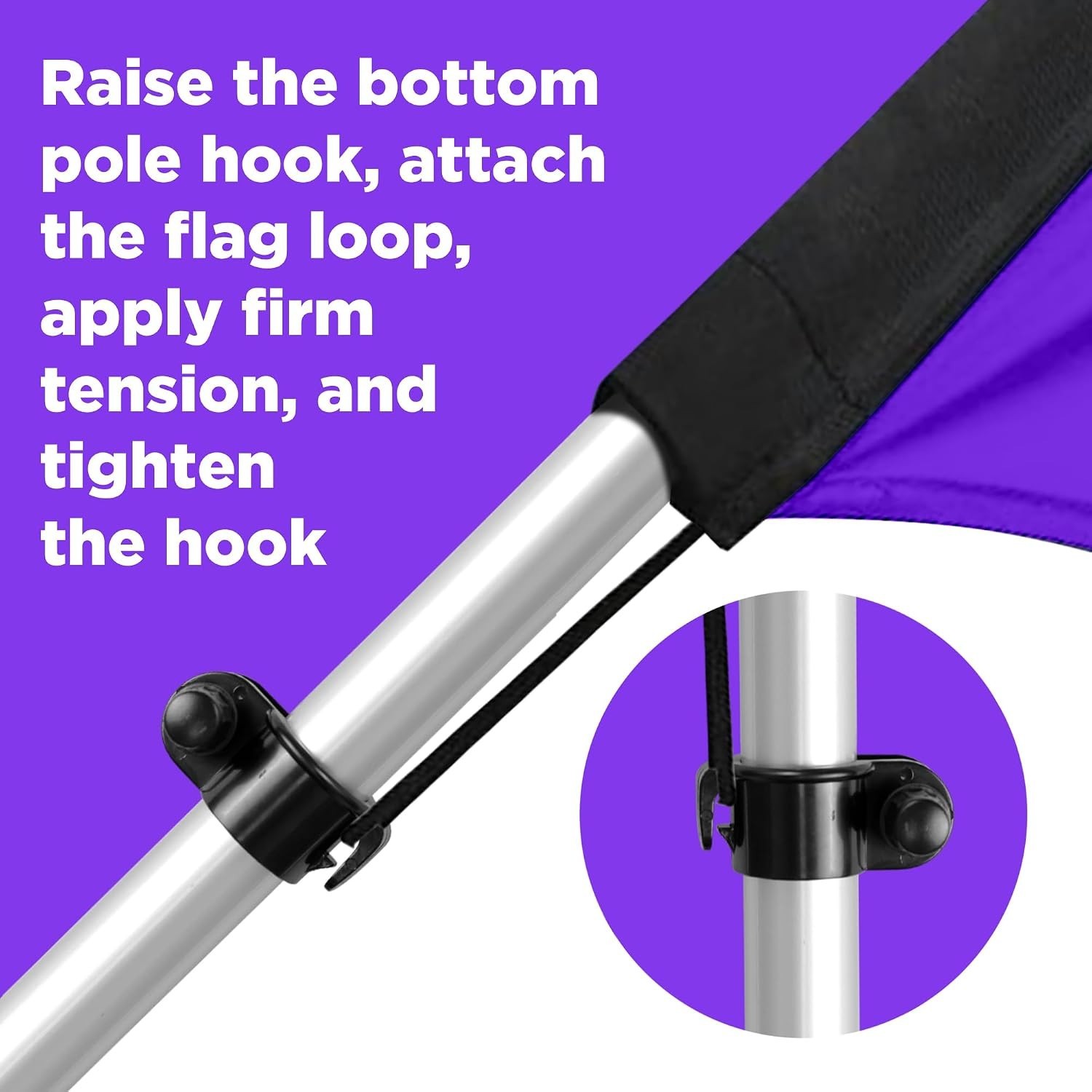 13ft Feather Flag Pole Kit with Rotating Ground Spike for Effective Advertising