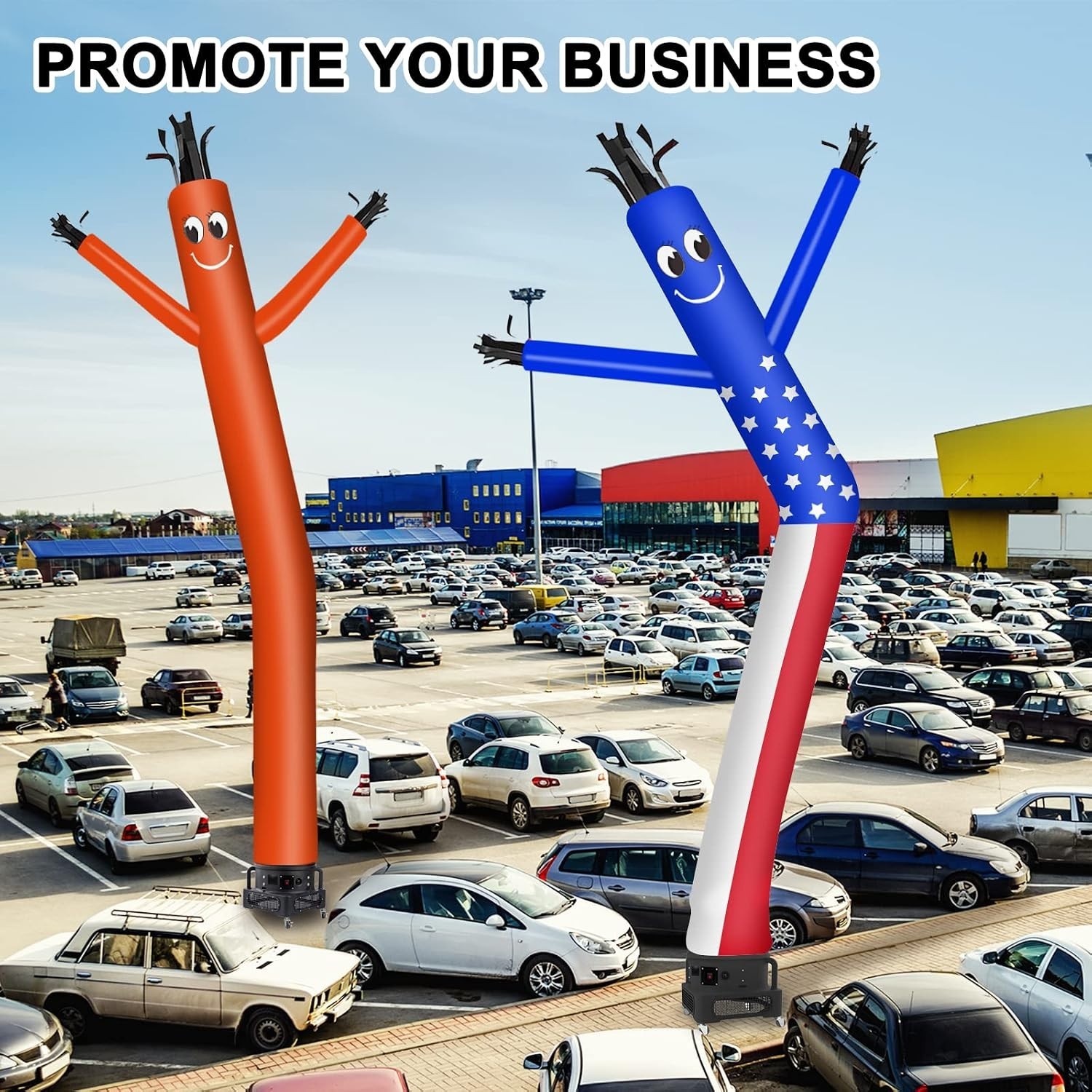 MOUNTO 20Ft Air Inflatable Tube Guy Puppet With 1HP Blower US Flag