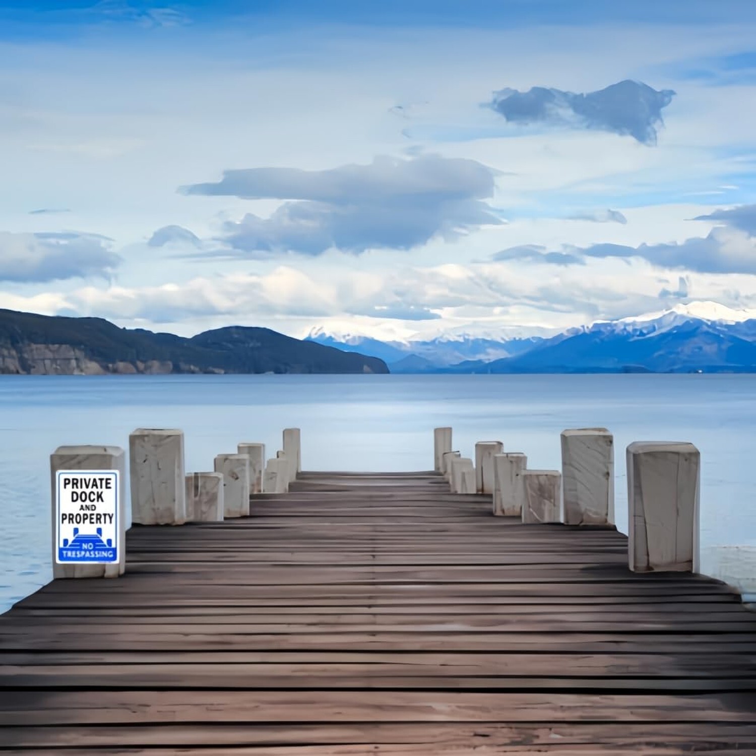 2-Pack Private Dock No Trespassing Sign，12″x 8″ .04″ Aluminum Reflective