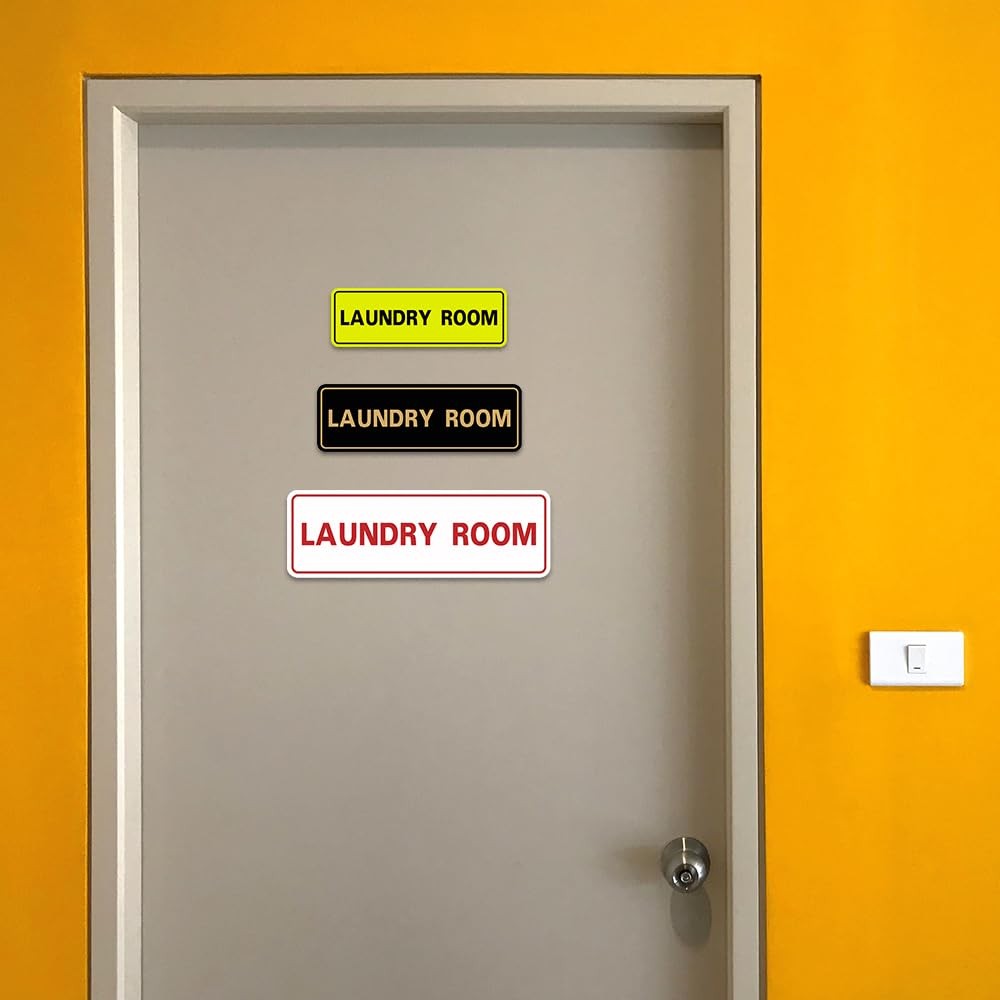 1 Pack Standard Black Large Laundry Room Wall Or Door Sign Durable Signage