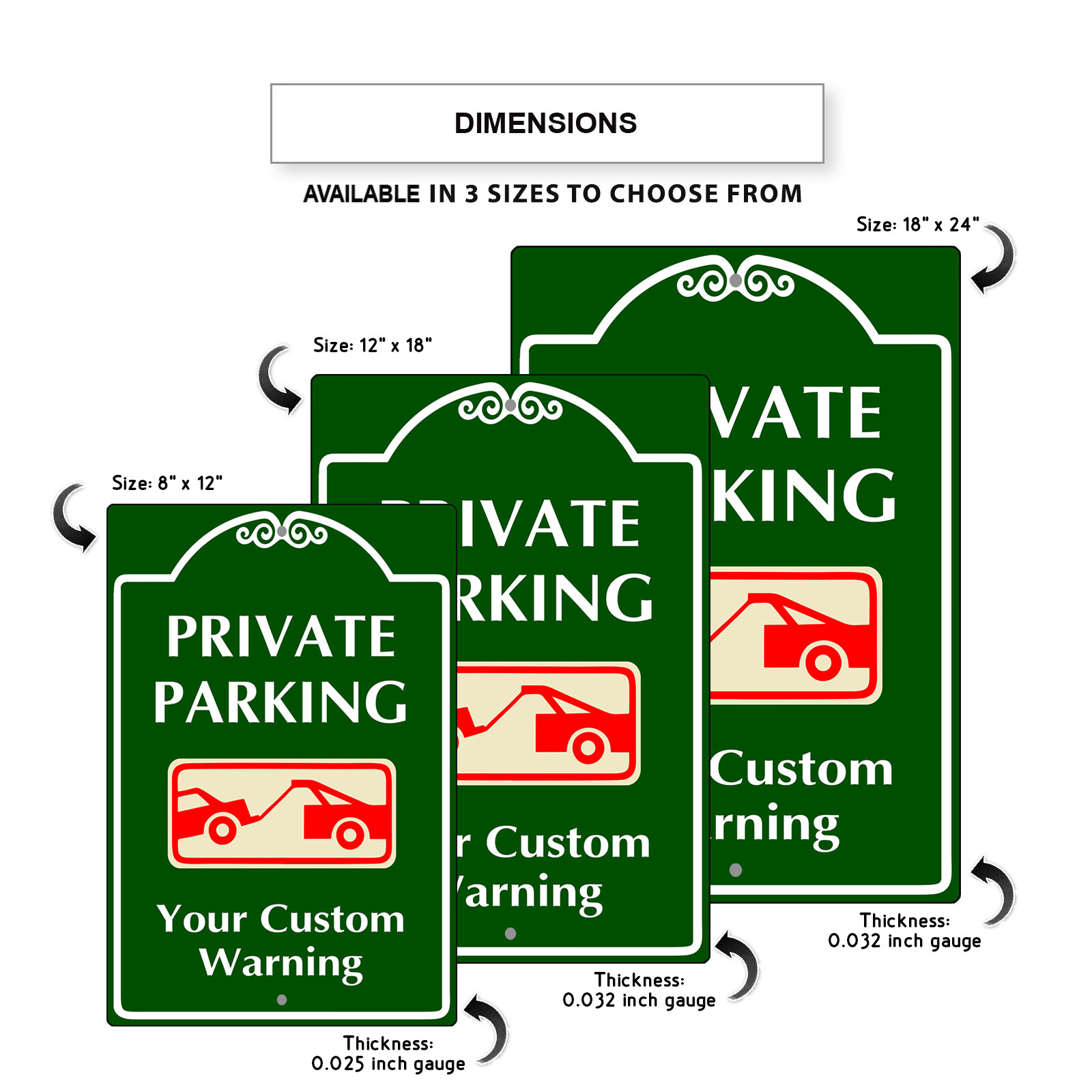 Custom Sign Private Parking Your Custom Warning Personalized Aluminum Metal Sign