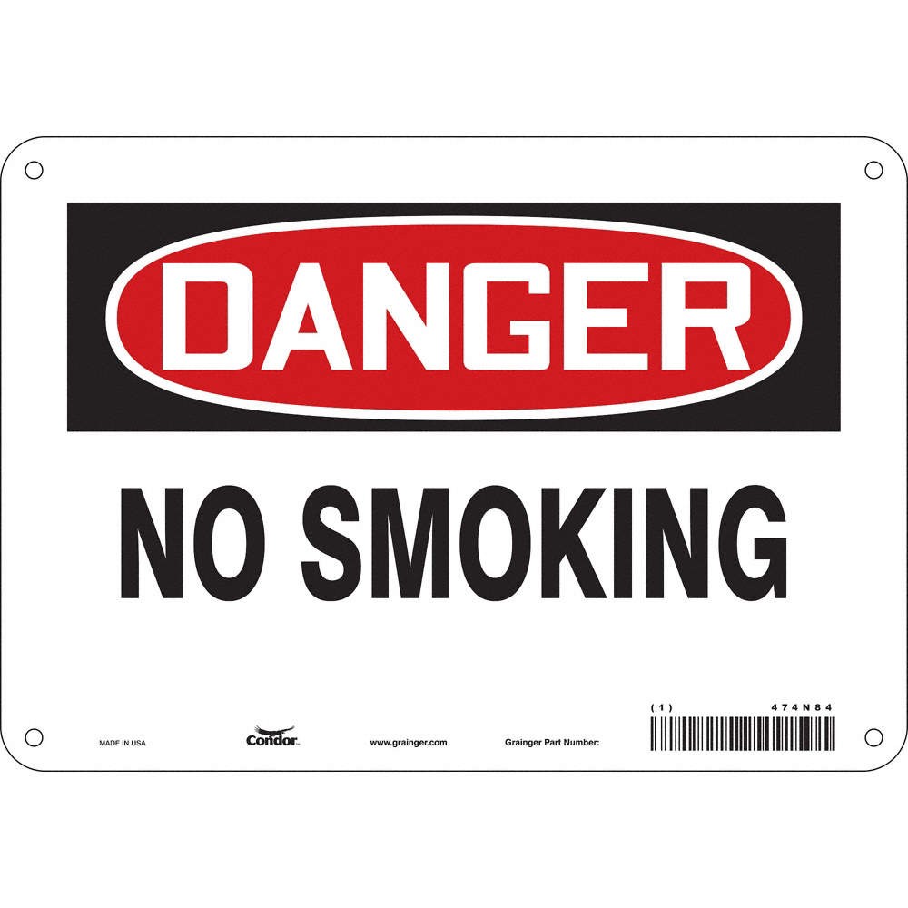 CONDOR 474N84 Safety Sign,14 inx10 in,Glow Vinyl 474N84