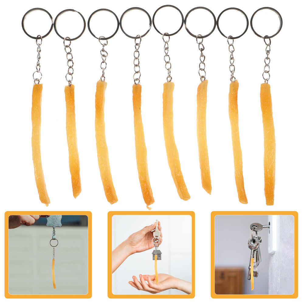 8 Pcs French Fries Keychain Appealing Keychains Simulation Food Miss