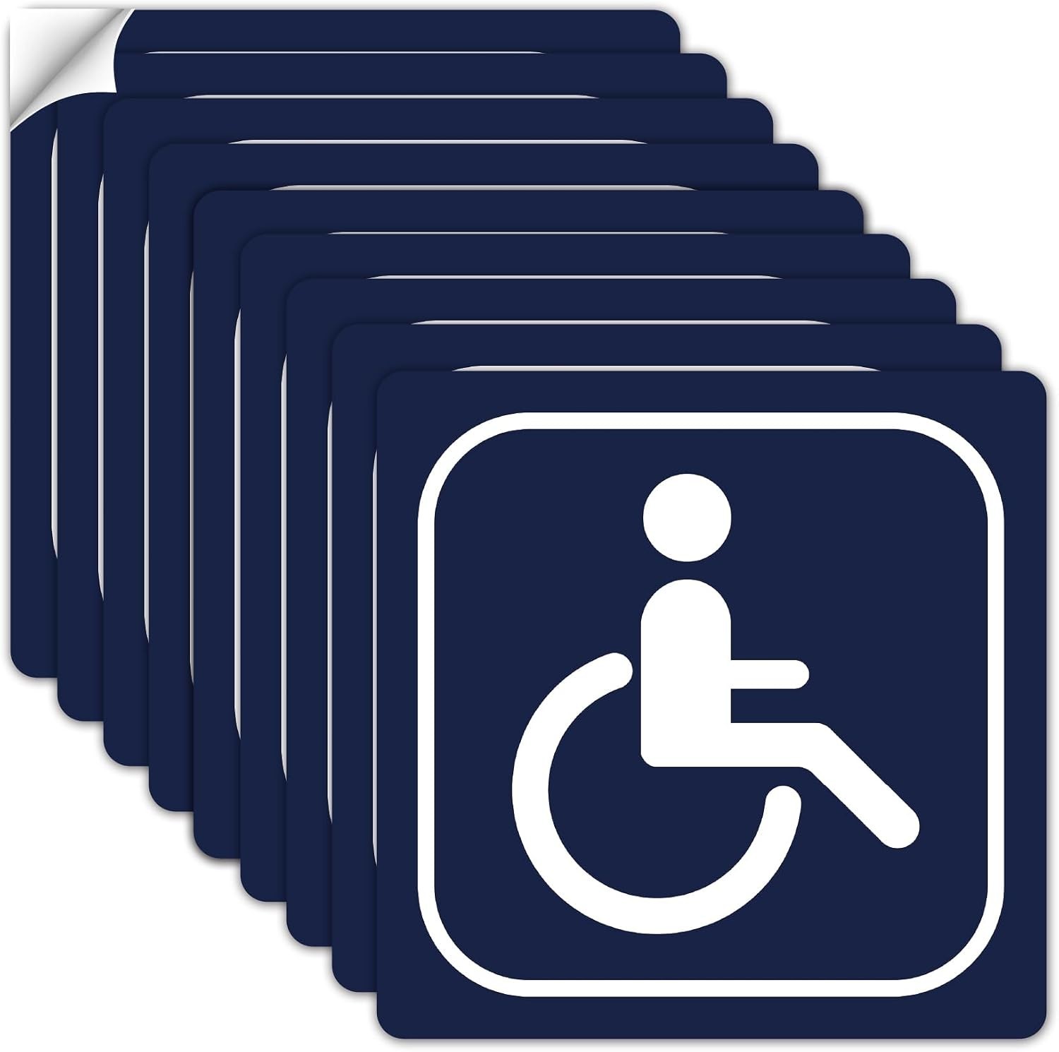 Self-Adhesive Wheelchair Accessibility Decals – 10 Pack, 6×6 inch Durable Vinyl