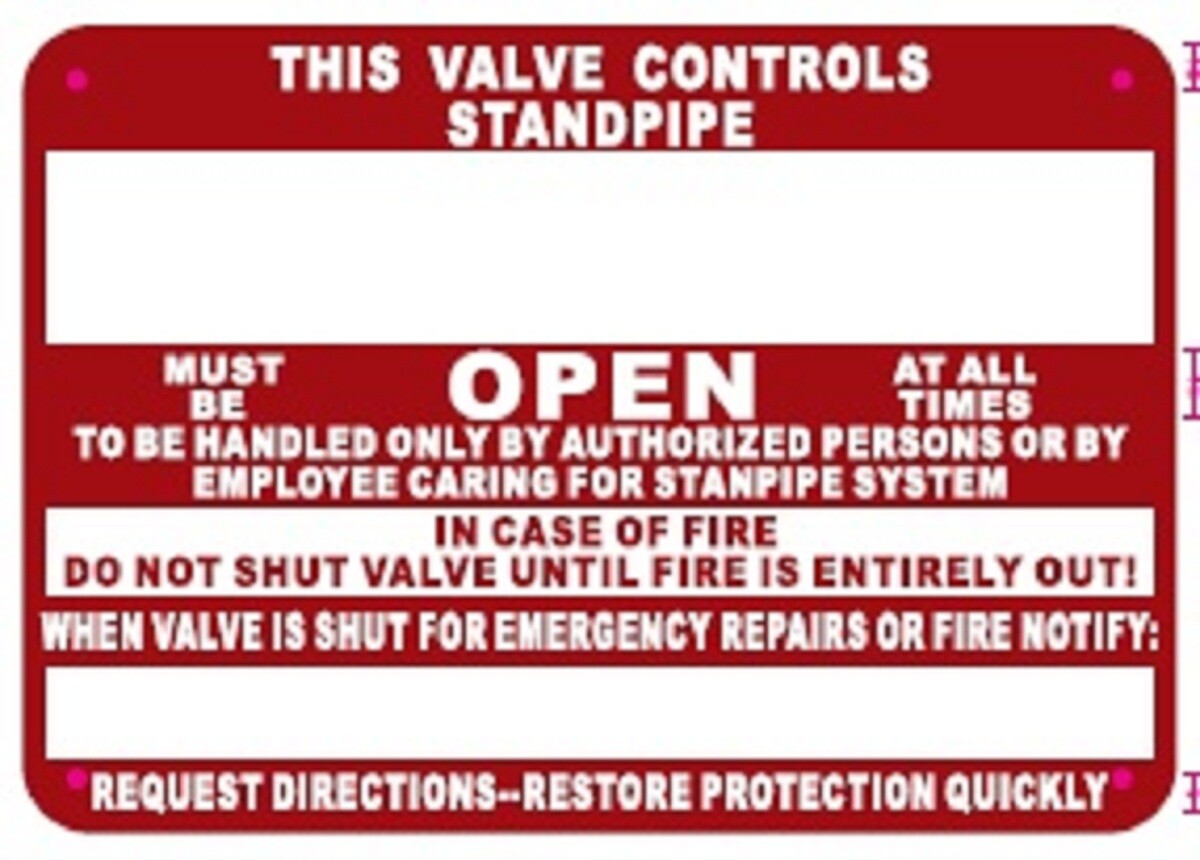 THIS VALVE CONTROLS AUTOMATIC STANDPIPE MUST BE OPEN AT ALL TIMES…-REF24-1027