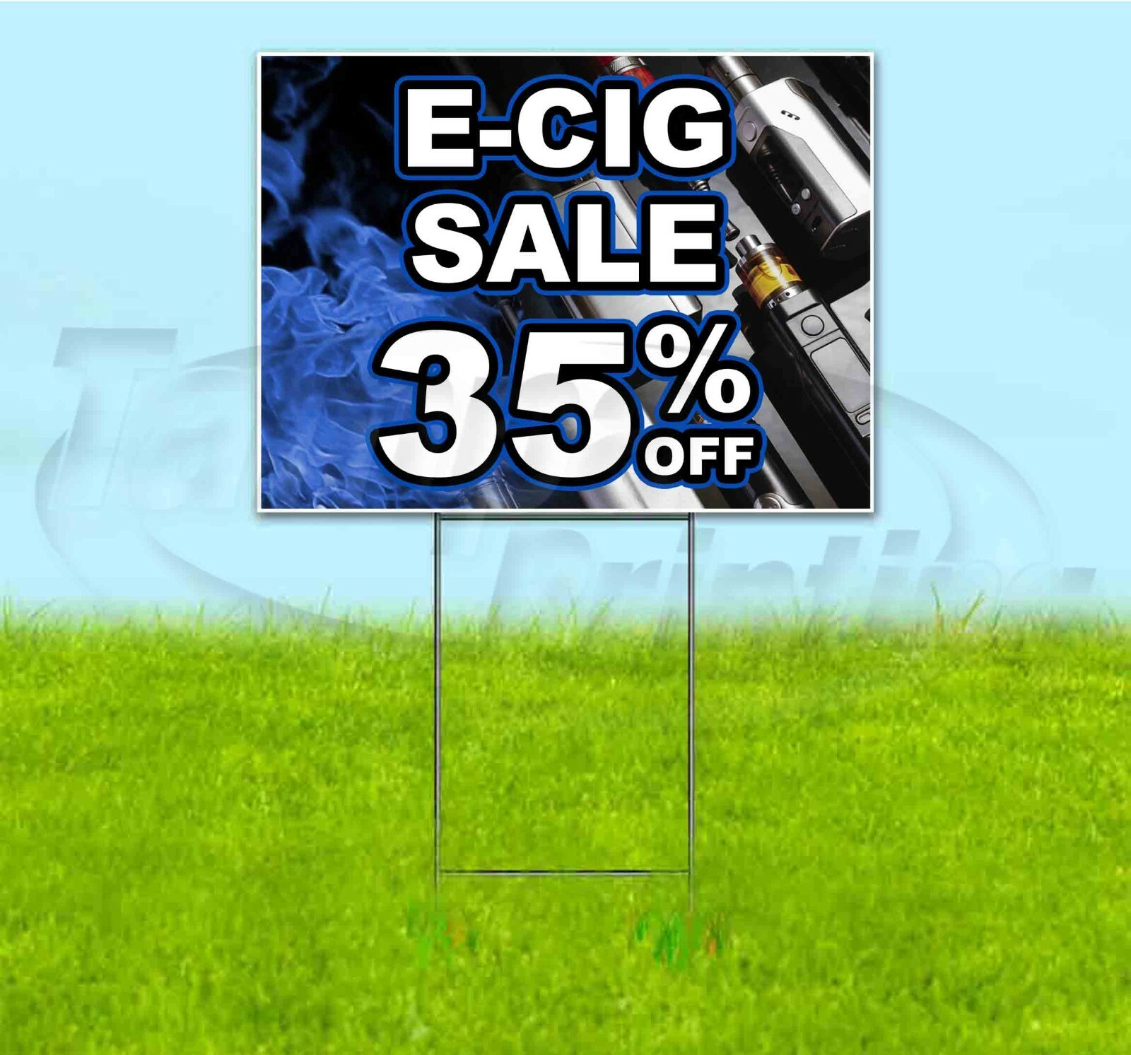 E-CIG SALE 35% OFF 18×24 Yard Sign WITH STAKE Corrugated Bandit USA VAPE DEALS