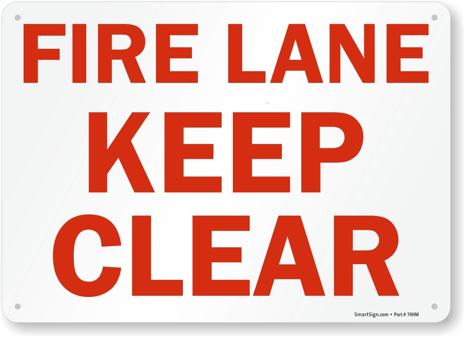 10×14 Inch Fire Lane Keep Clear Aluminum Sign Metal Warning Safety Warning