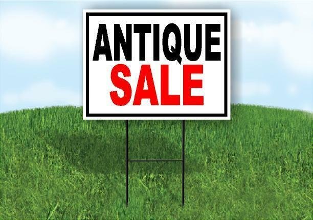 ANTIQUE SALE WITH BORDER Yard Sign with Stand LAWN SIGN