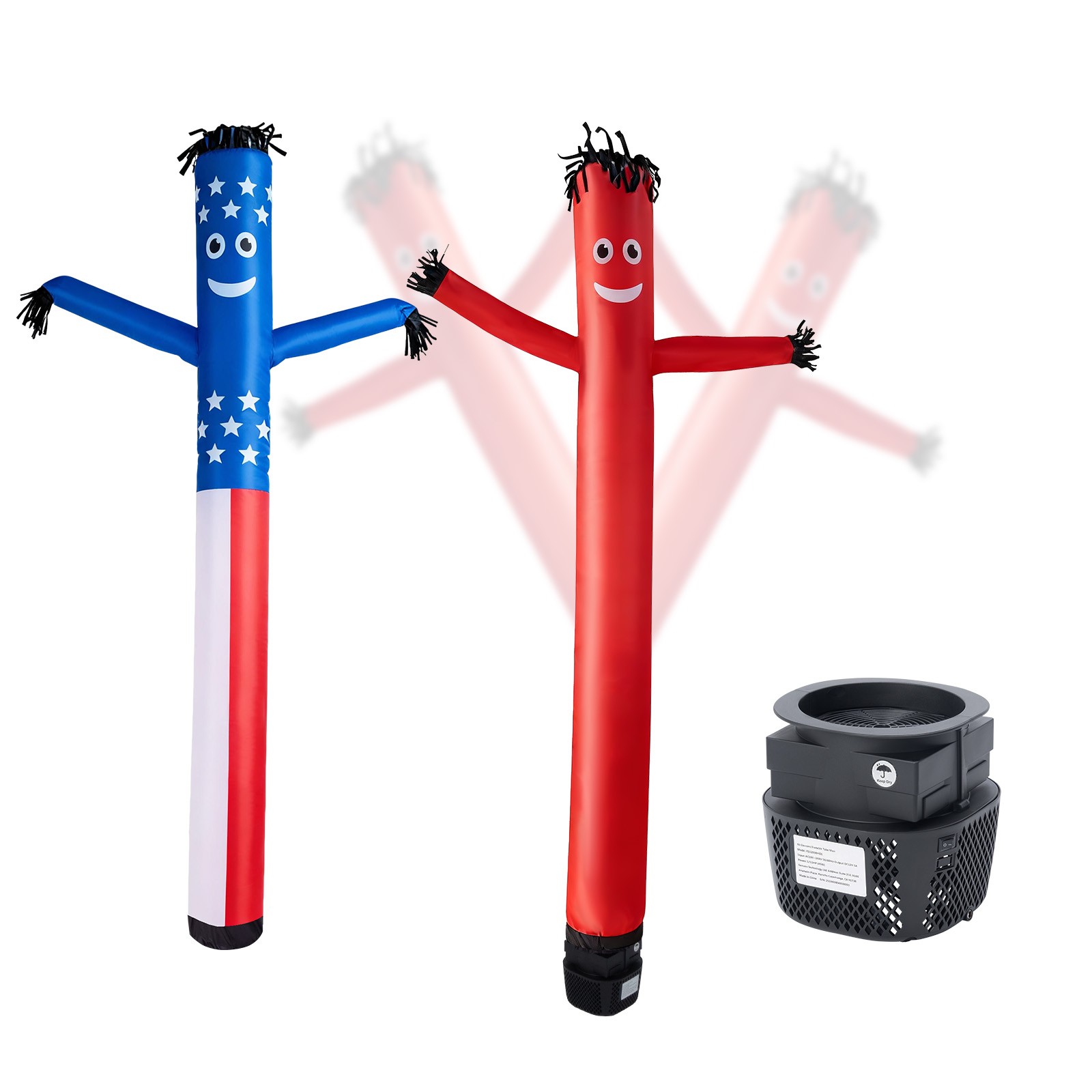 VEVOR Inflatable Tube Man with Blower Fan 1/15 HP 8 ft Wacky Waving Dancing Man