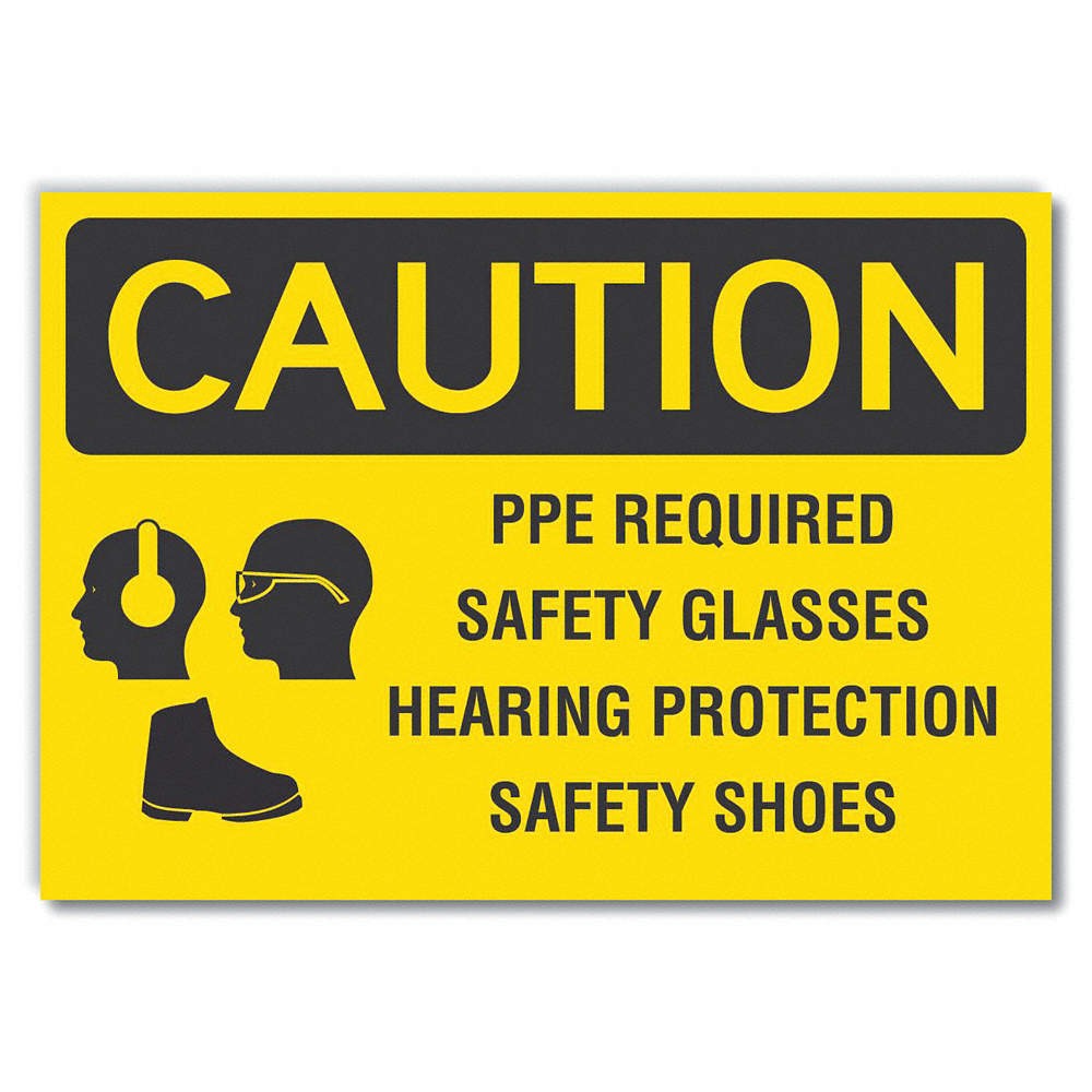 LYLE LCU3-0186-ED_14x10 Caution Sign,10inx14in,Non-PVC Polymer 456V85