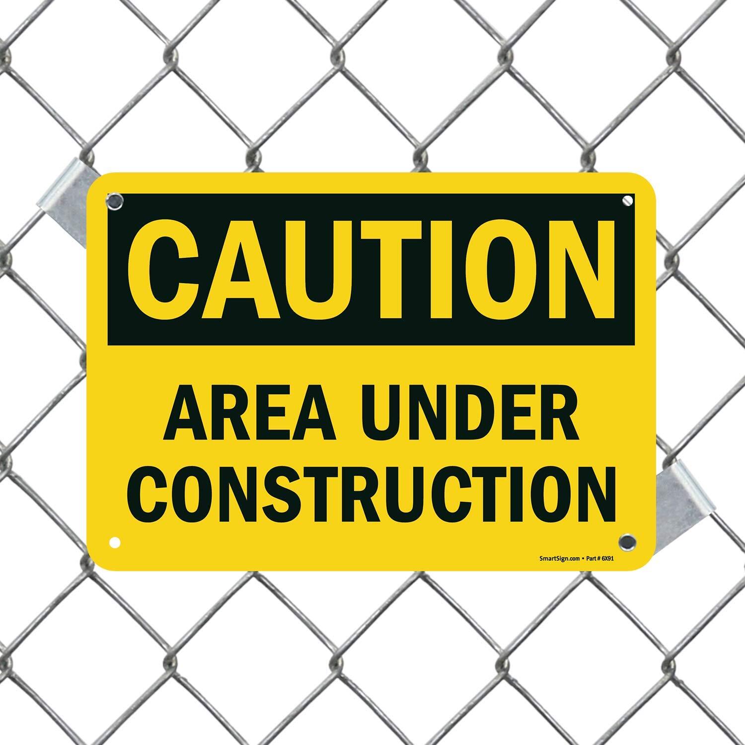 – U9-1377-NP_7x10 “Caution – Area Under Construction” Sign | 7″ x 10″ Plastic…