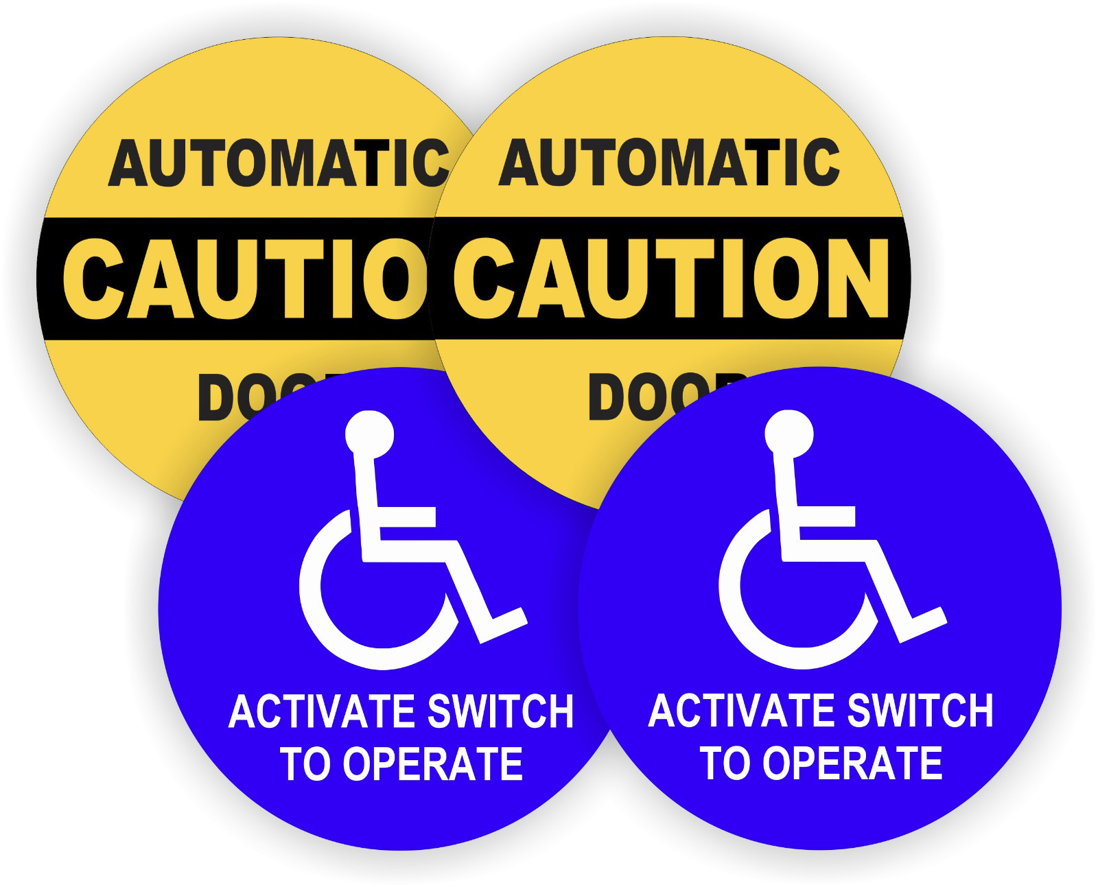 AUTOMATIC DOOR + ACTIVATE SWITCH TO OPERATE Vinyl Glass Door Decals Stickers USA