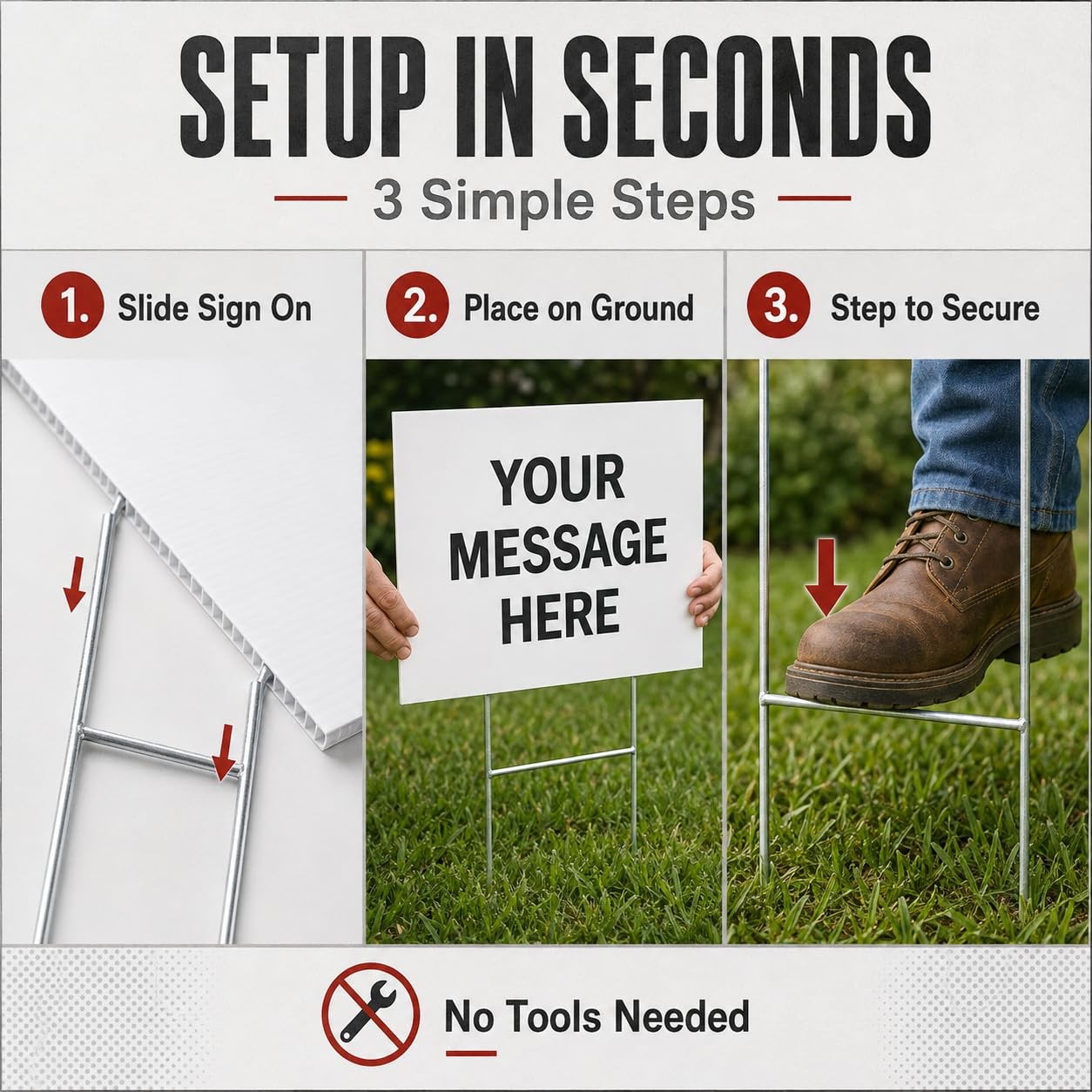 TN Supplies Yard Sign Stakes 30″x10″ – H Stakes for Yard Signs, H Wire Frames…
