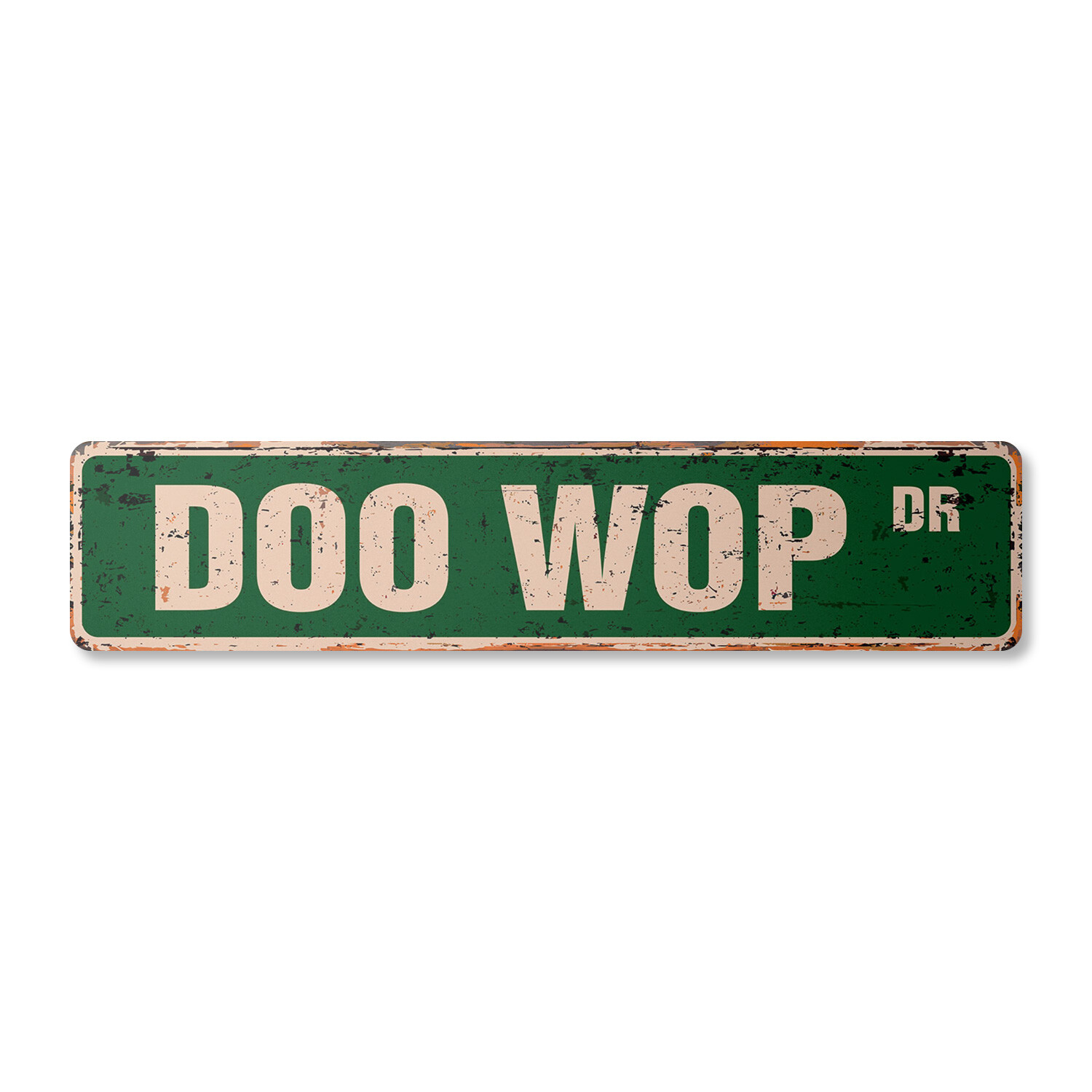 DOO WOP Vintage Street Sign Metal Plastic rhythm and blues music doo-wop