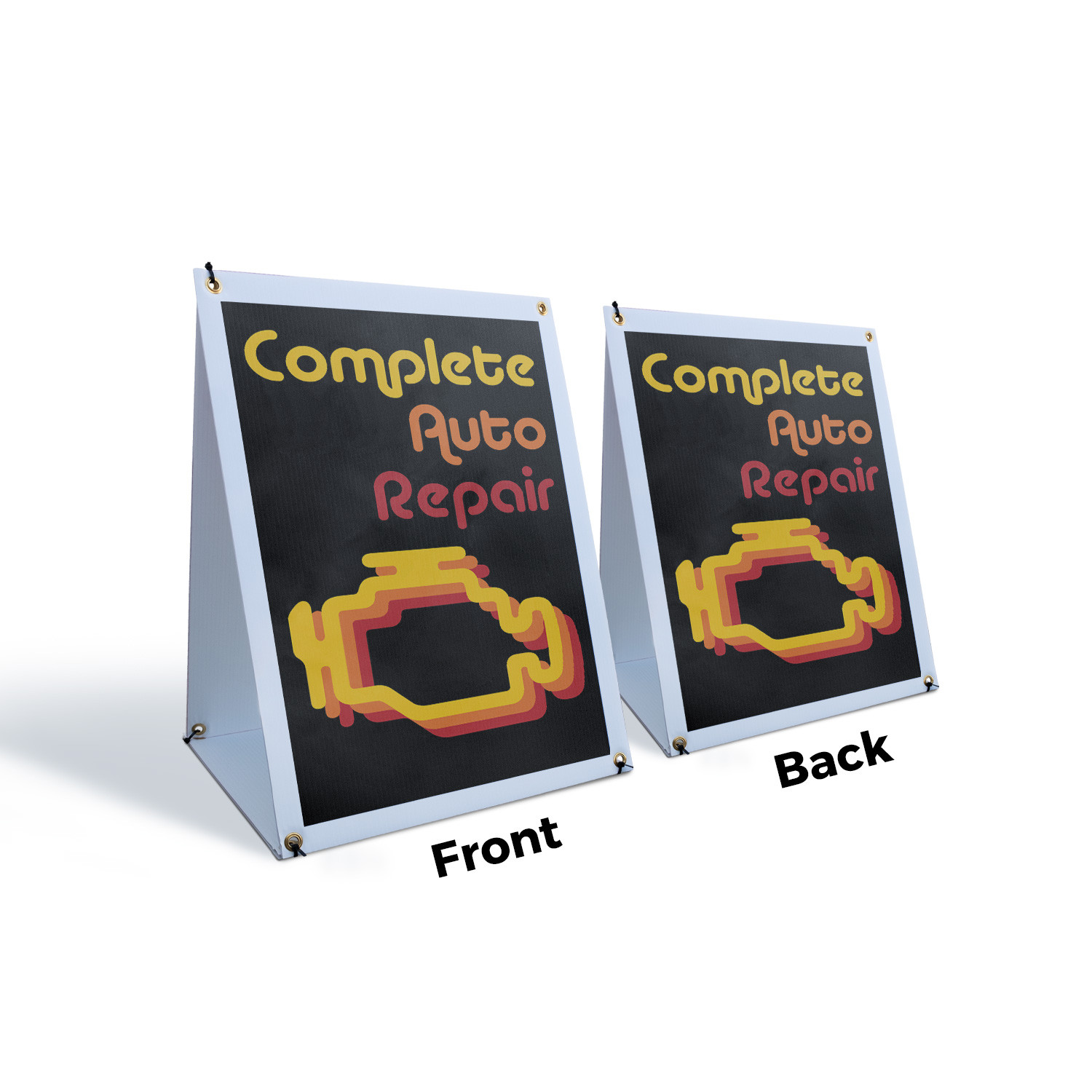Complete Auto Repair A-Frame Sidewalk Sign Vehicle Maintenance Pro Mechanics