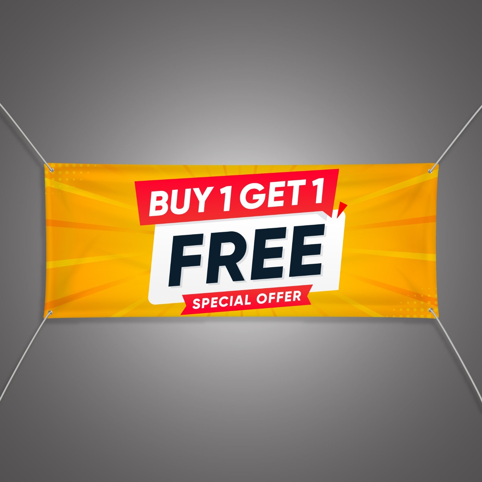 Buy 1 Get 1 Free Banner 13oz Vinyl | Ready-Made Indoor Outdoor Business Sign