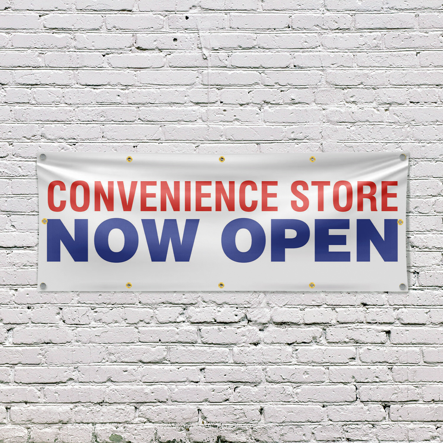 Convenience Store Now Open Vinyl Banner Sign with Metal Grommets Heavy-Duty