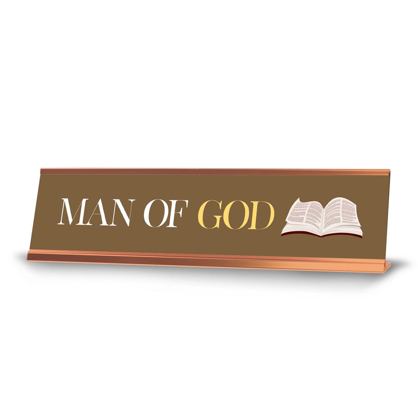 Man Of God, Gold Frame, Desk Sign (2×8″)
