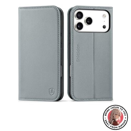 New SHIELDON iPhone 17 Pro Max 6.9-inch Wallet-Style Case Genuine Leather TPU