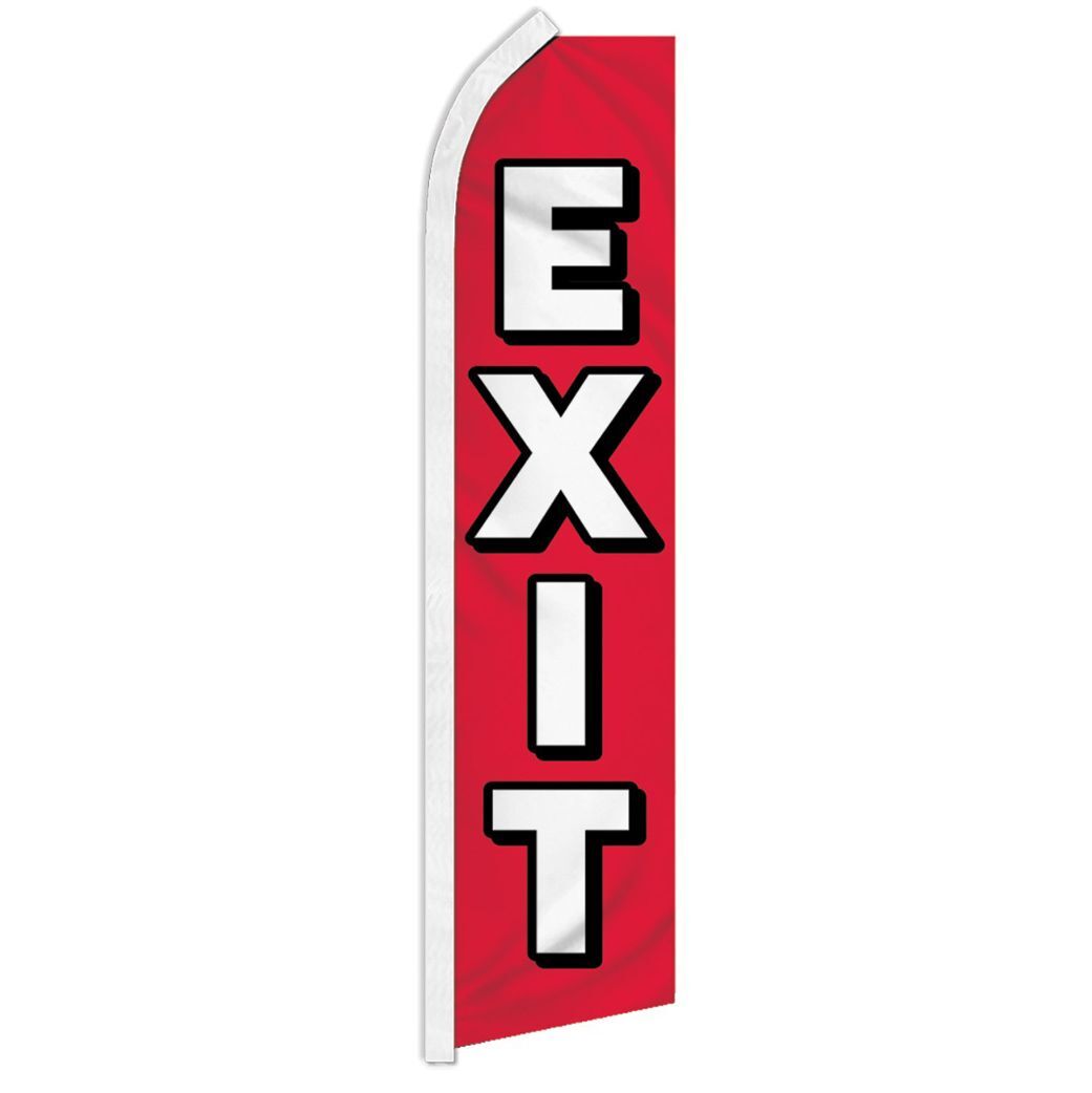 10 x “EXIT” advertising super flag swooper banner business sign entrance