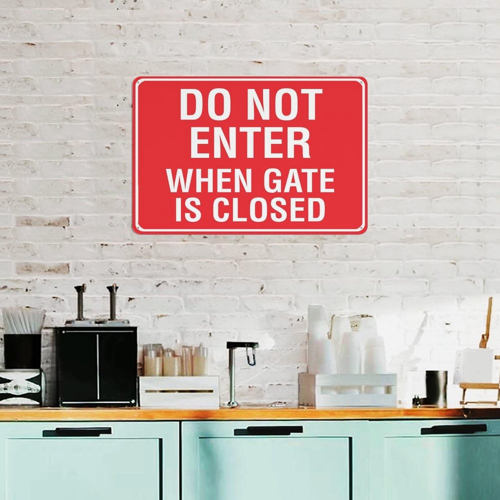 Do Not Enter When Gate Is Closed Metal Sign Rustproof Aluminum 12×8 Inch
