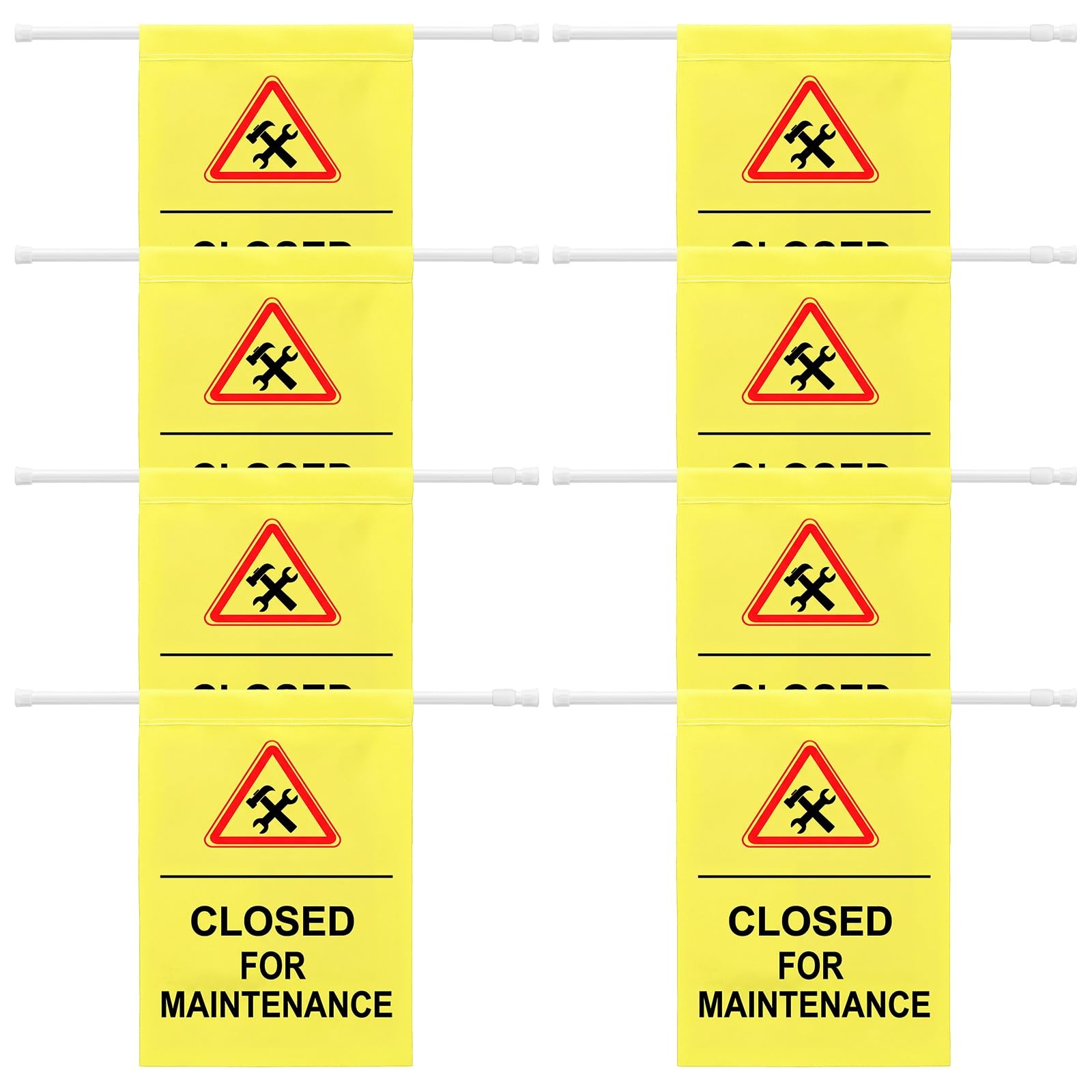 Fanfanwin 8 Pack Restroom Closed for Maintenance Sign with Adjustable Poles Y…