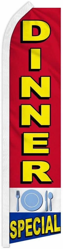 “DINNER SPECIAL” advertising super flag swooper banner business sign food cafe