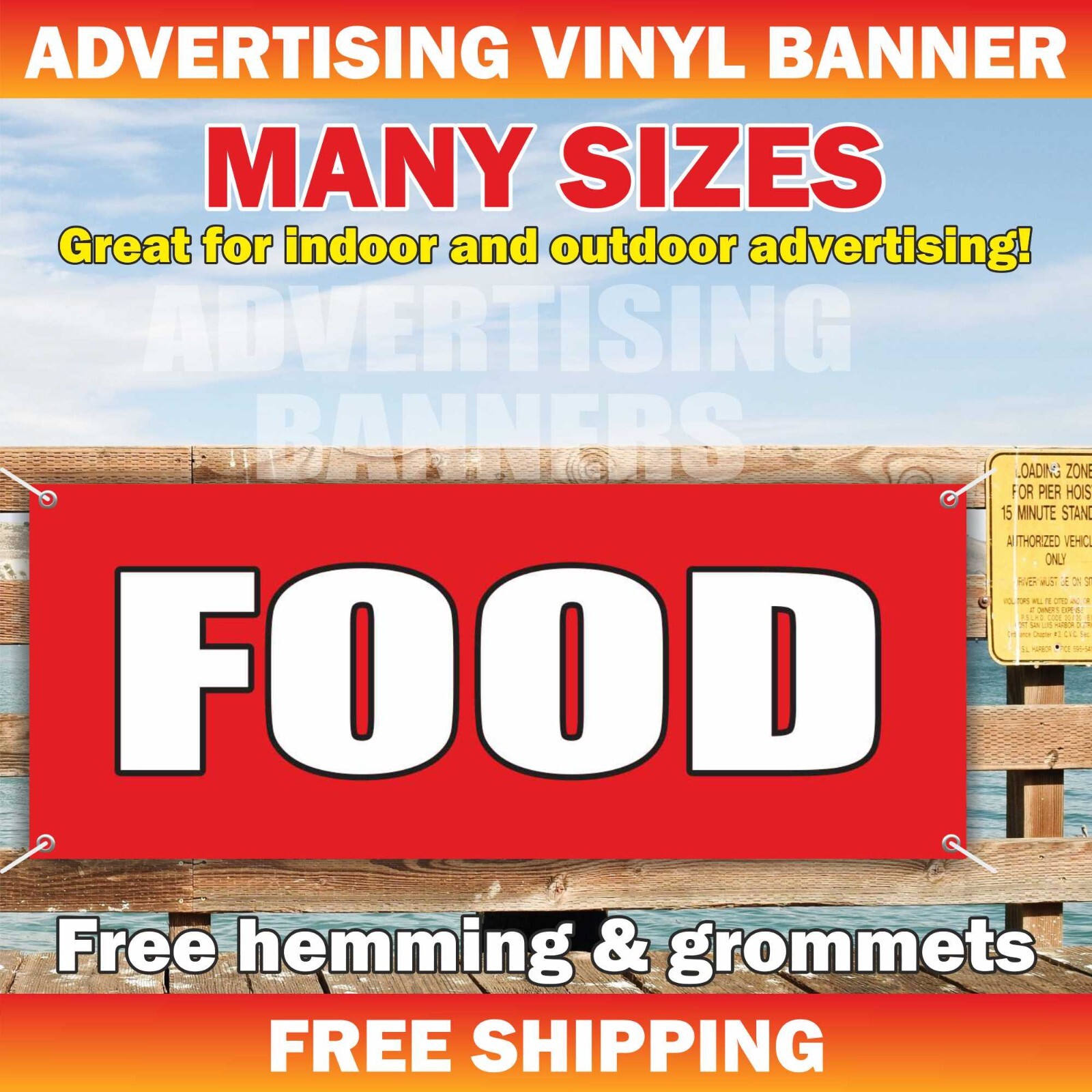 FOOD Advertising Banner Vinyl Mesh Sign Fresh Vegetables Fruit Drinks Deli Store