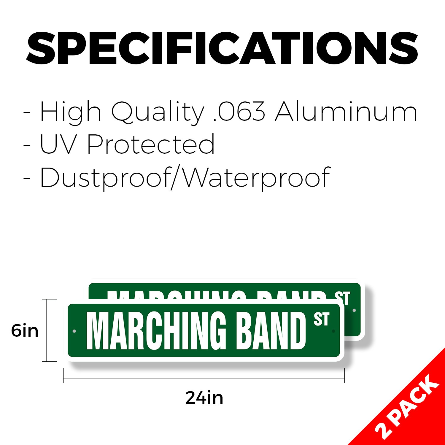 MARCHING BAND Street Sign (2 Pack) high school football military cheerleader