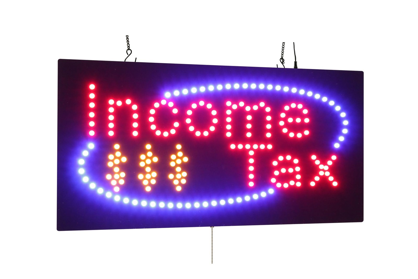 Income Tax Sign 24×12″ LED Neon Bright Illumination – Eye-Catching Display