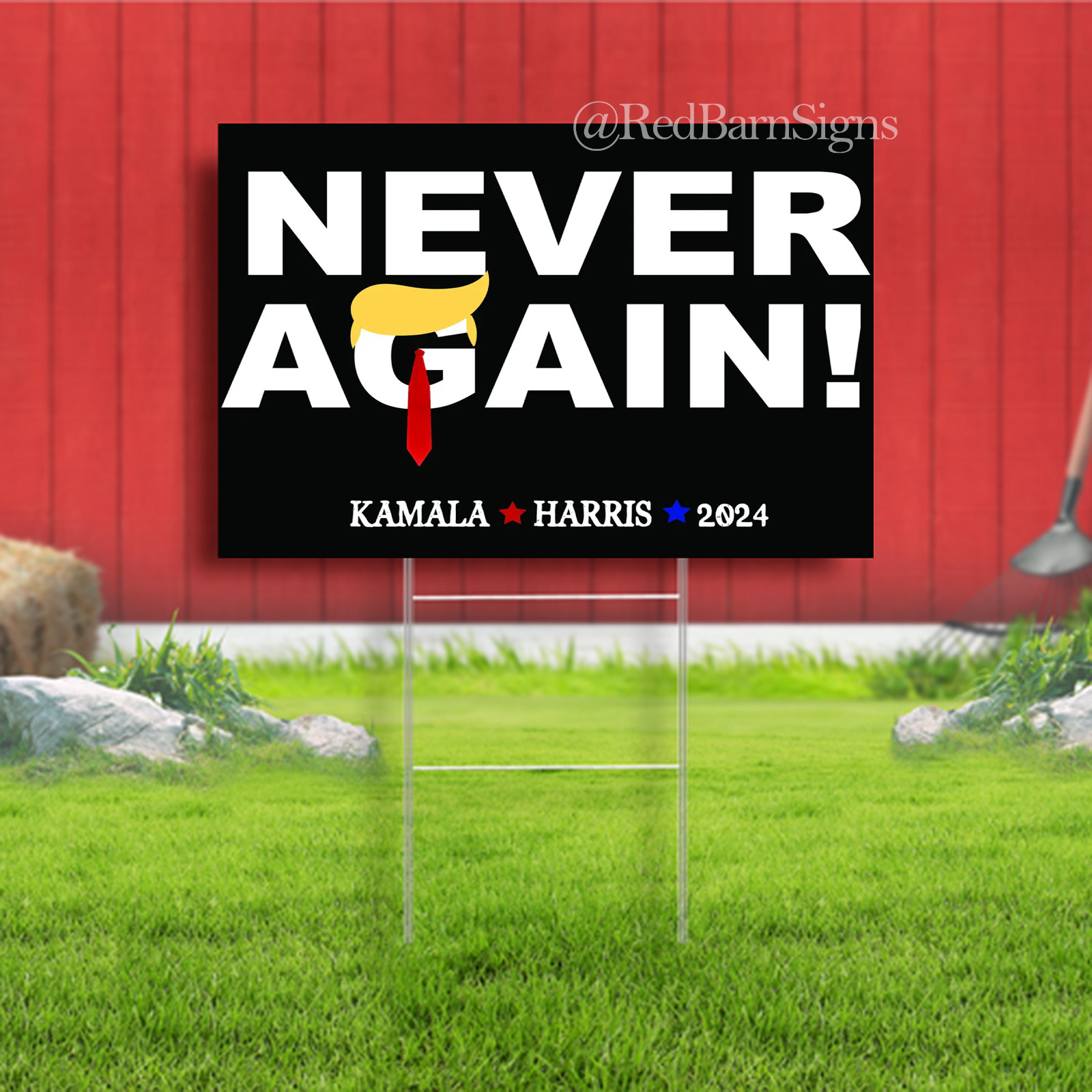 Never Trump! Anti-Trump Full Color, Double-Sided Yard Sign w H-Frame