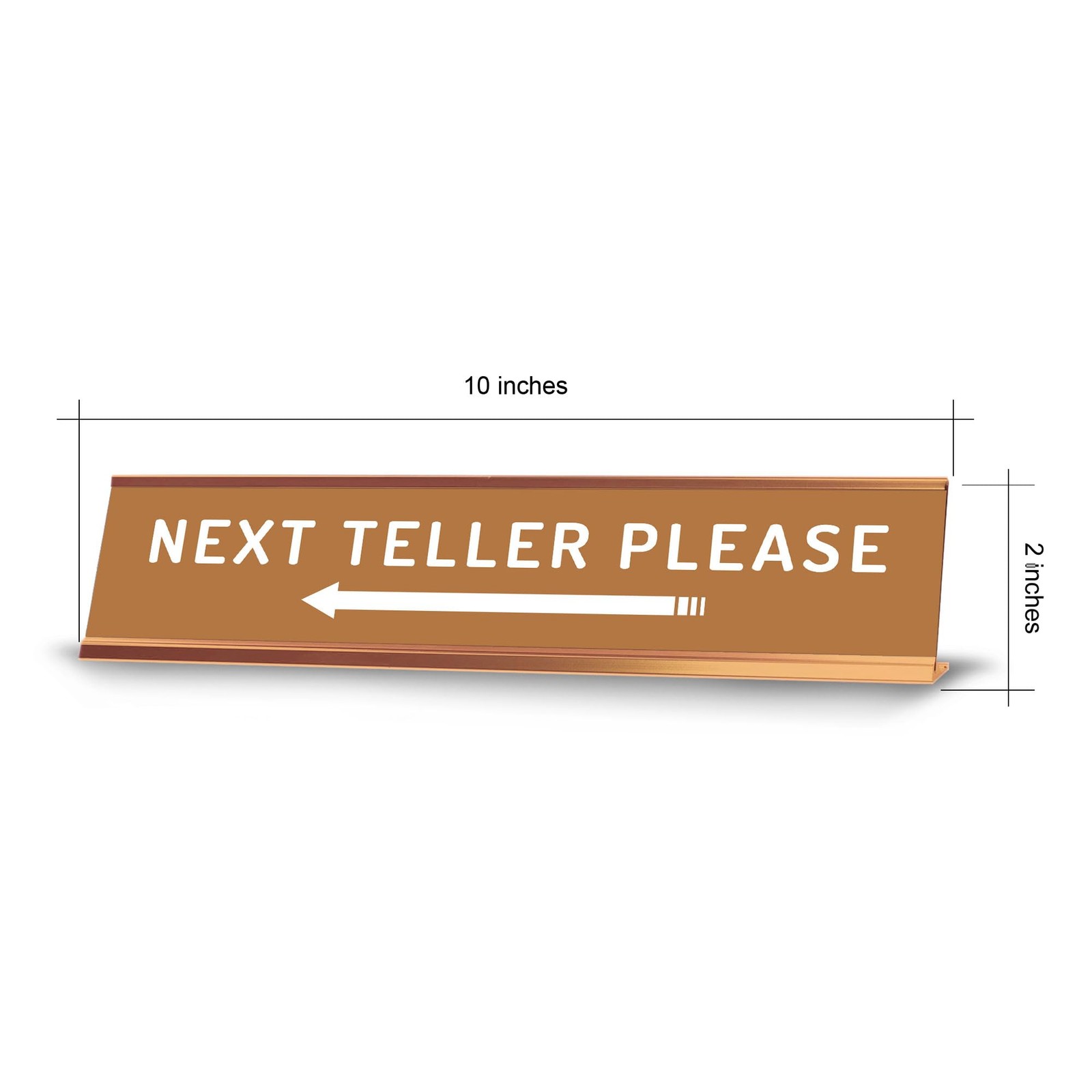 Next Teller Please (Left Arrow) 2 x 10″ Desk Sign | Office & Shops