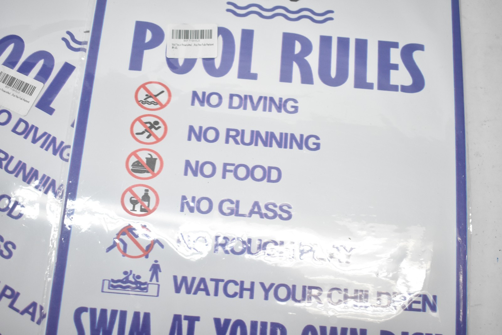 Lot of 8 Pool Rules Aluminum Sign 12″ x 16″ Metal Tin Swim At Your Own Risk