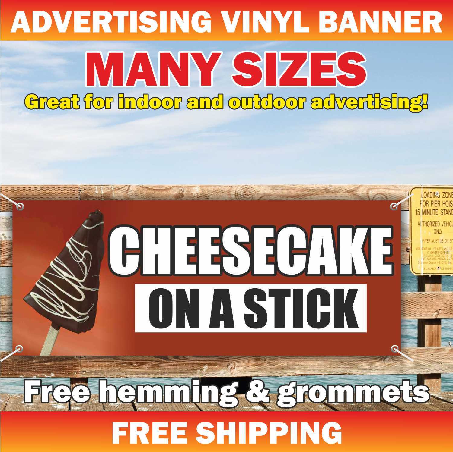 CHEESECAKE ON A STICK Advertising Banner Vinyl Mesh Sign cheese cake pop sweet