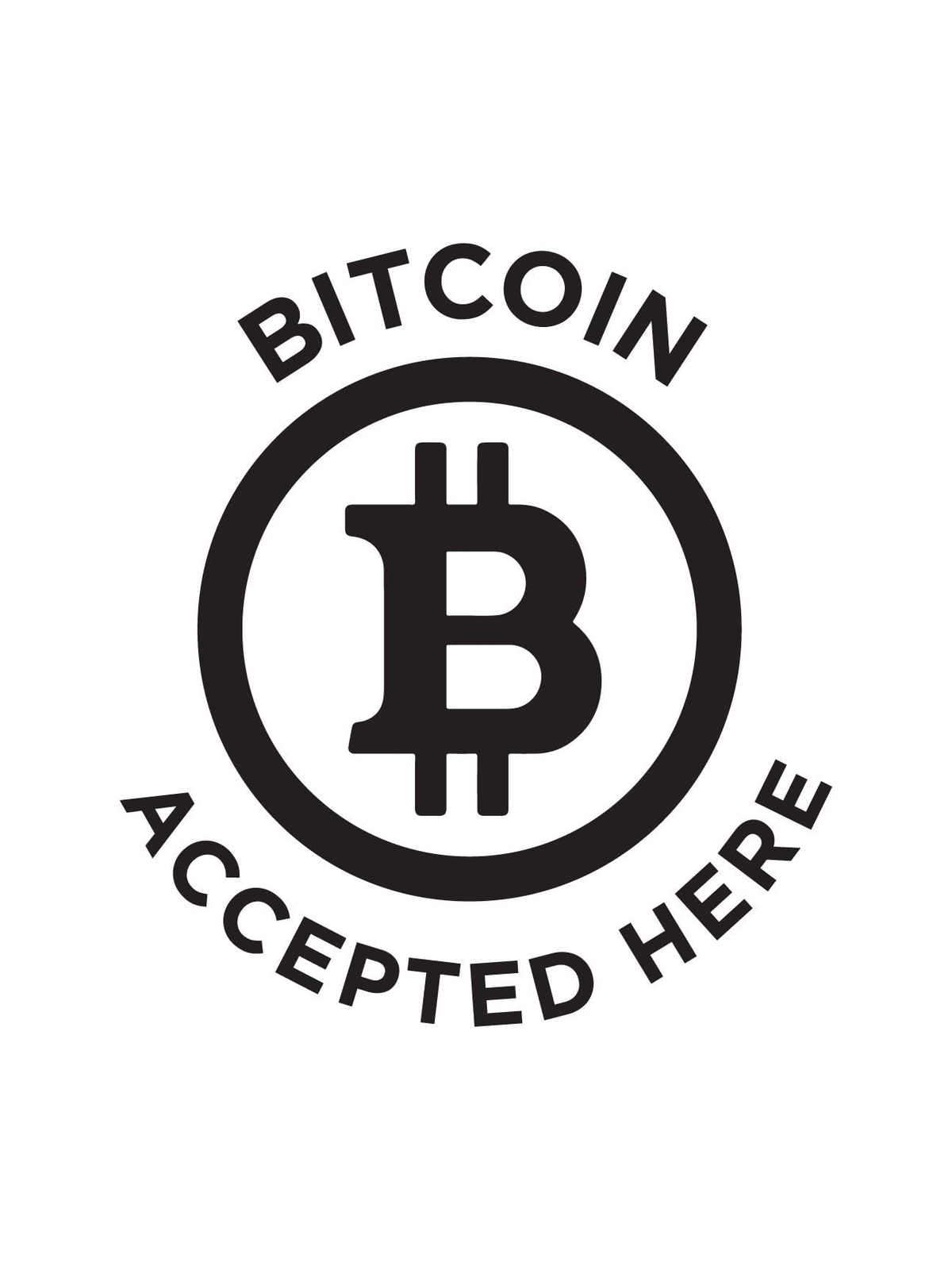 BTC Black and White | Retail Window Display Sign | 18″W x 24″H