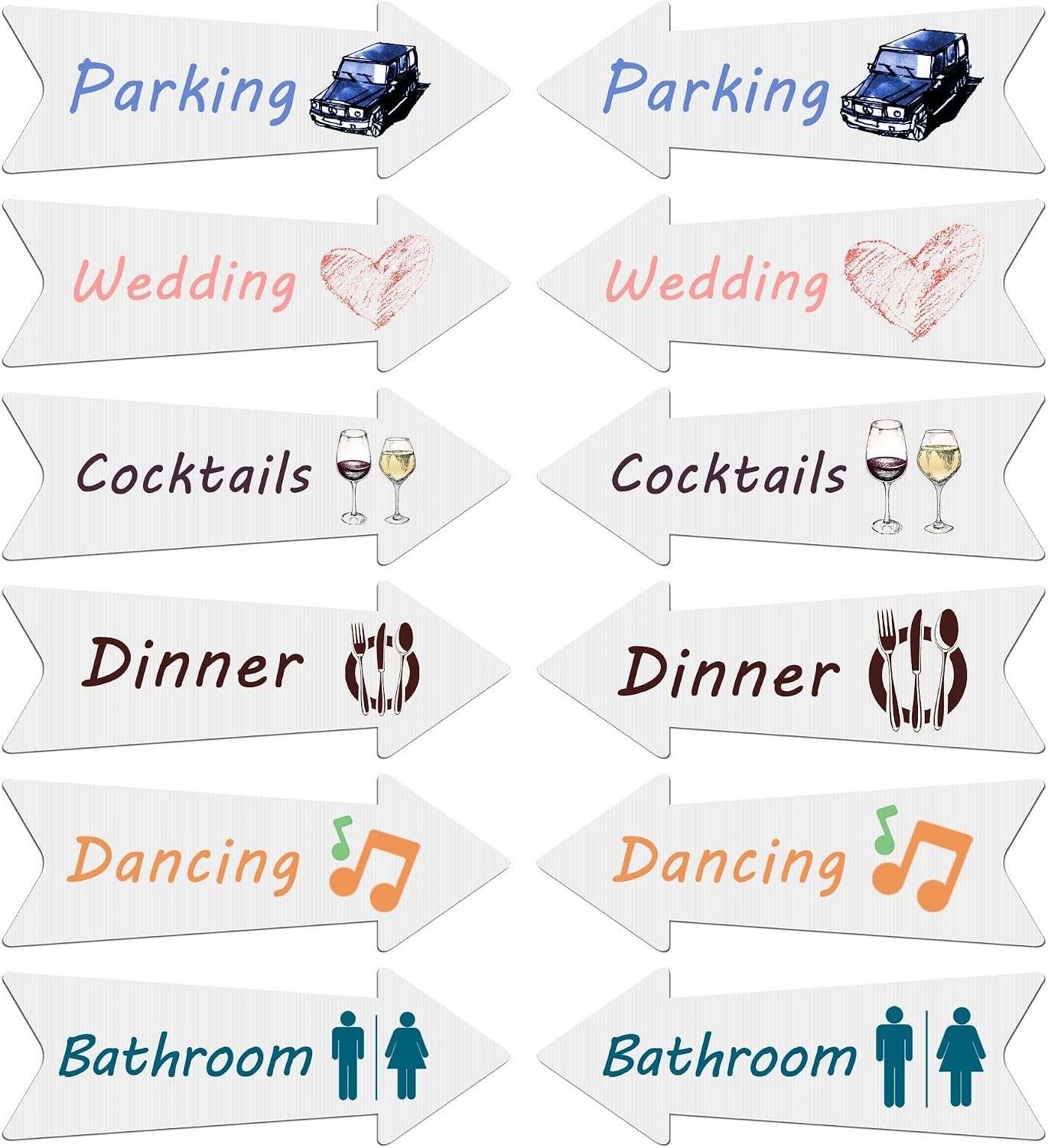 Elegant 3-Pack Blank Arrow Signs with Durable Stakes – Perfect for Weddings