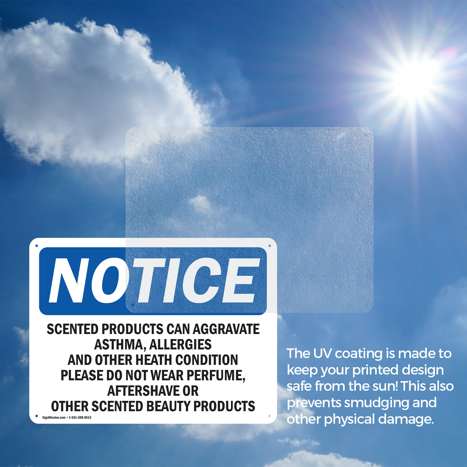 (2 Pack) Scented Products Can Aggravate Asthma Allergies OSHA Notice Sign Decal