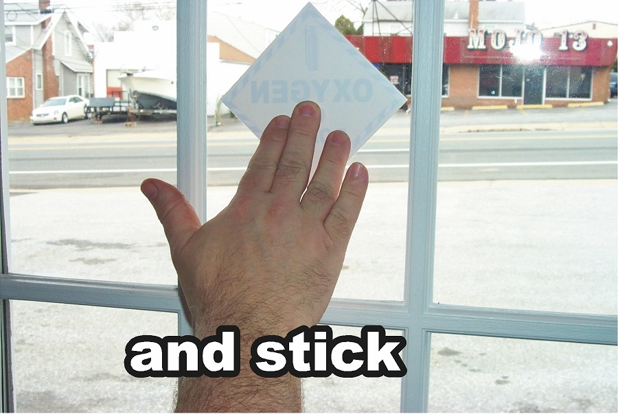 SET OF 3 OXYGEN ON BOARD BUBBLE FREE STATIC CLINGS FOR DOOR CAR WINDOWS OR DOOR
