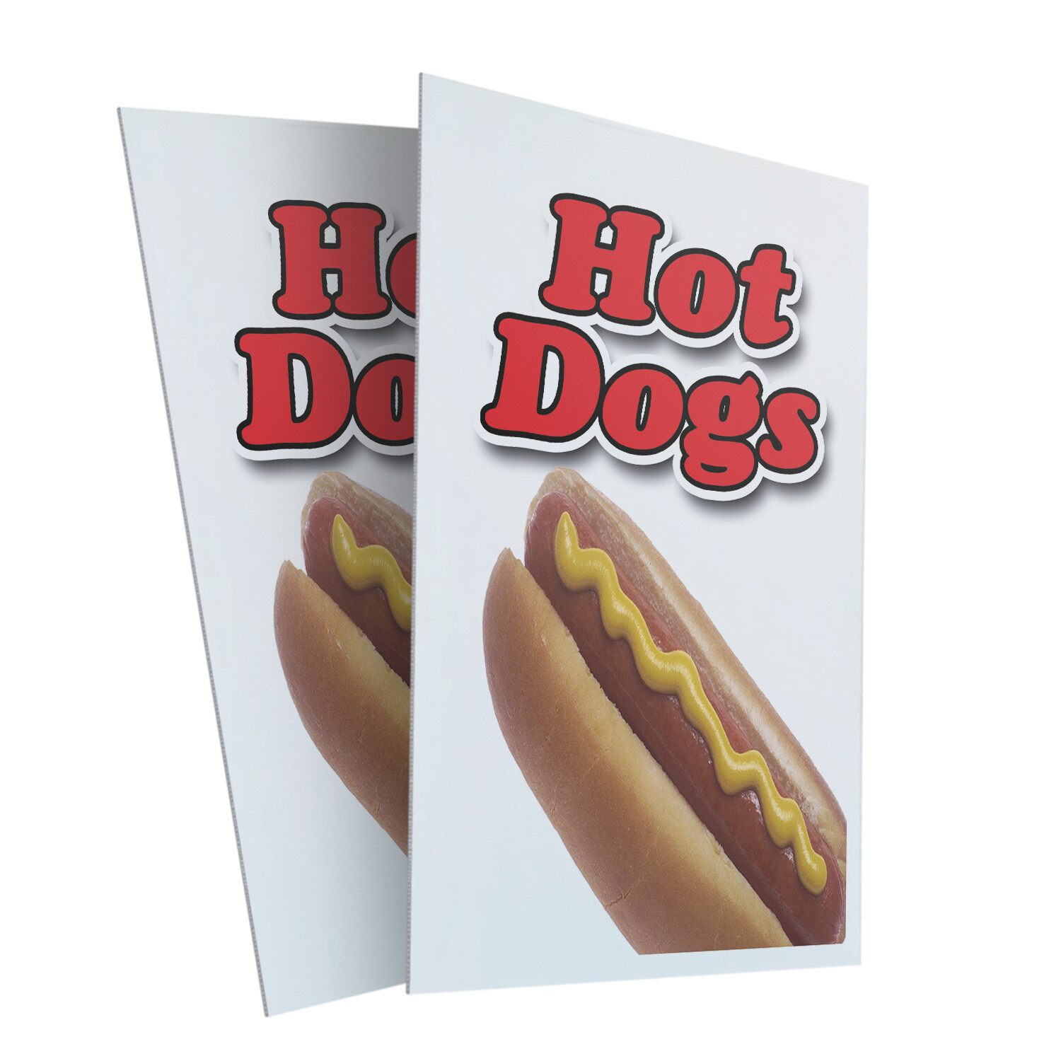 Hot Dogs 1 24″ x 36″ 2 Pack Of Store Sign Plastic Or Decal