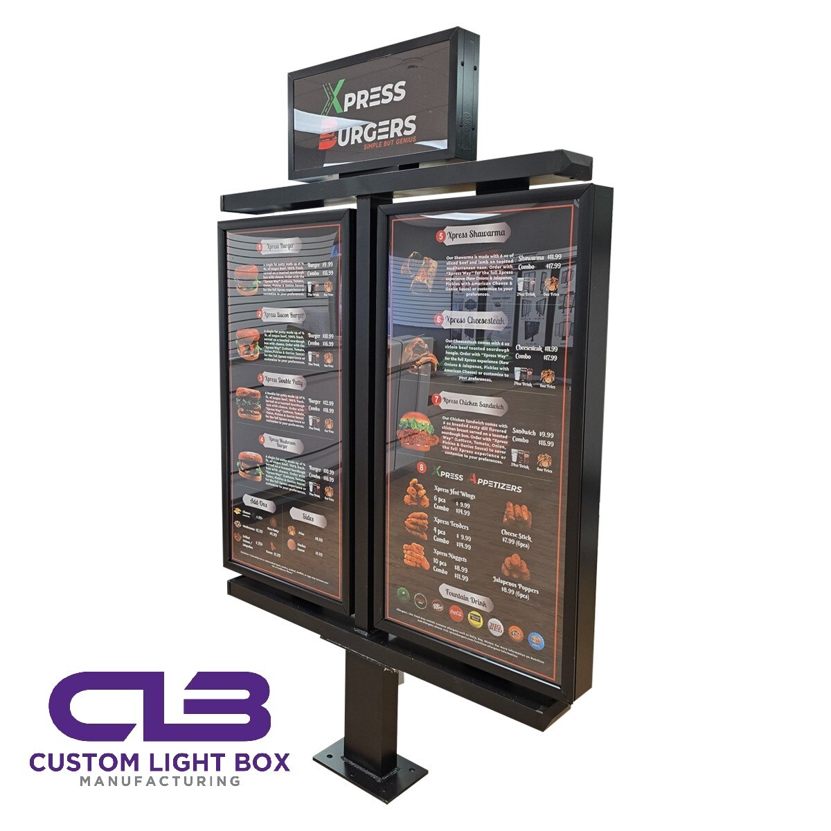 Outdoor Menu Board & Header Box | ModuLite Series 48 48 | HBOX-24 12 (Sp)