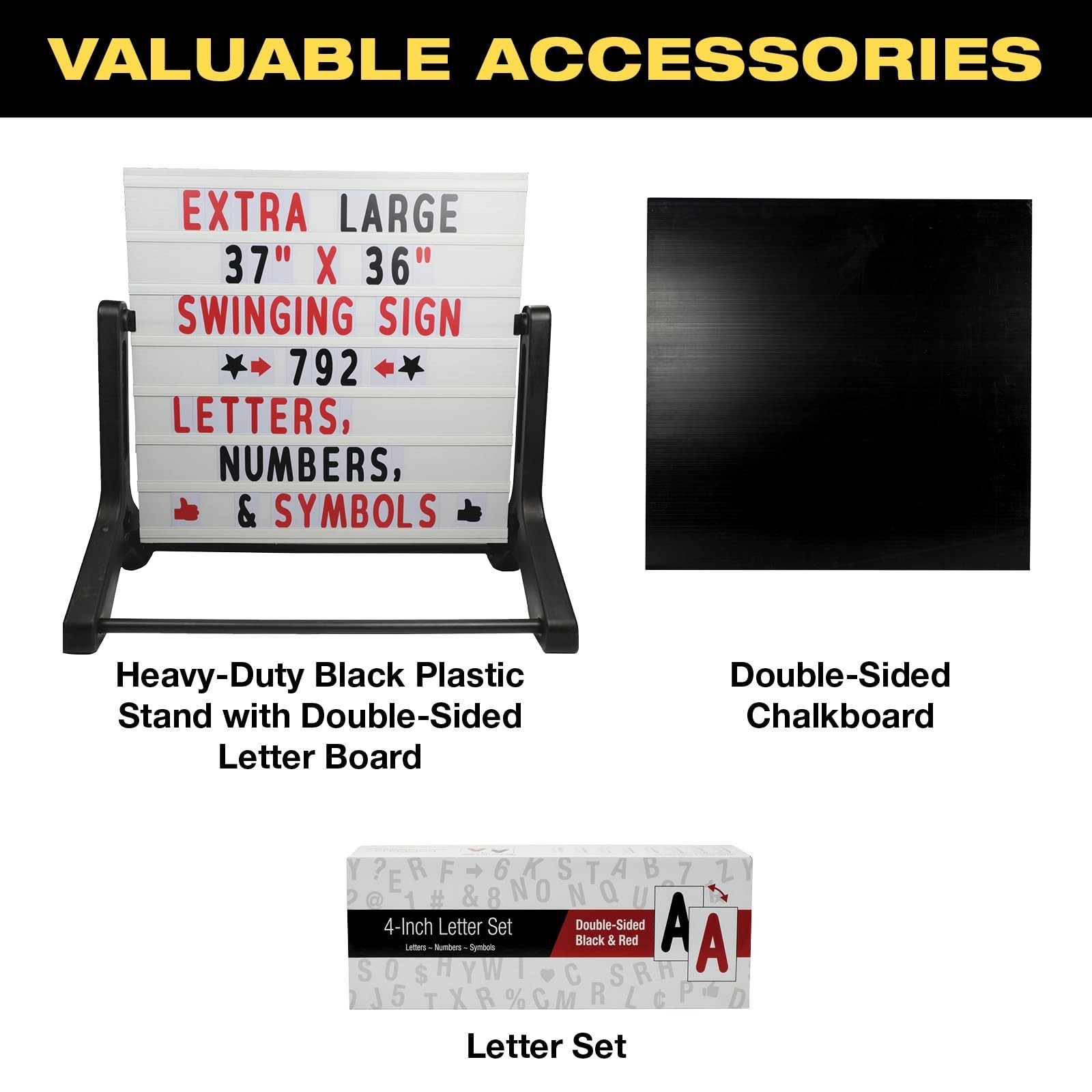 Excello Global Products Swinging Changable Message Sidewalk Sign: 37″ x 36″ S…
