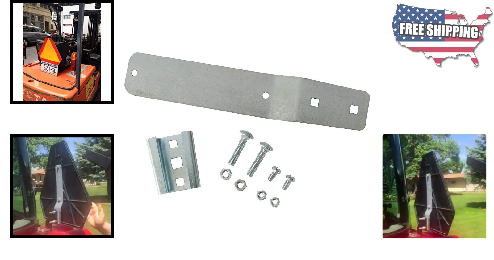 Durable Vehicle Sign Mounting Kit with Tractor Bracket & Electro-Galvanized S…